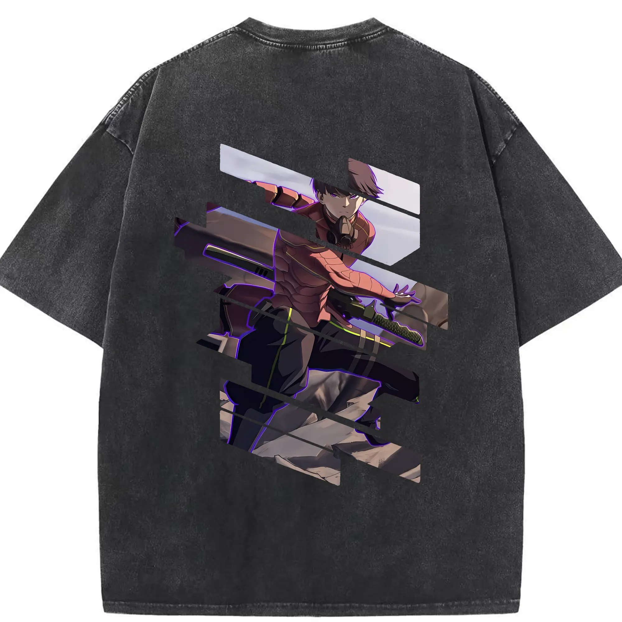 怪獣8号 グッズ,保科宗四郎 - 綿100％ ヴィンテージ風 半袖Tシャツ ・ 背面プリント ・ 柔らか肌触り ・ 通気性 快適 ・ スポーツ カジュアル 外出用