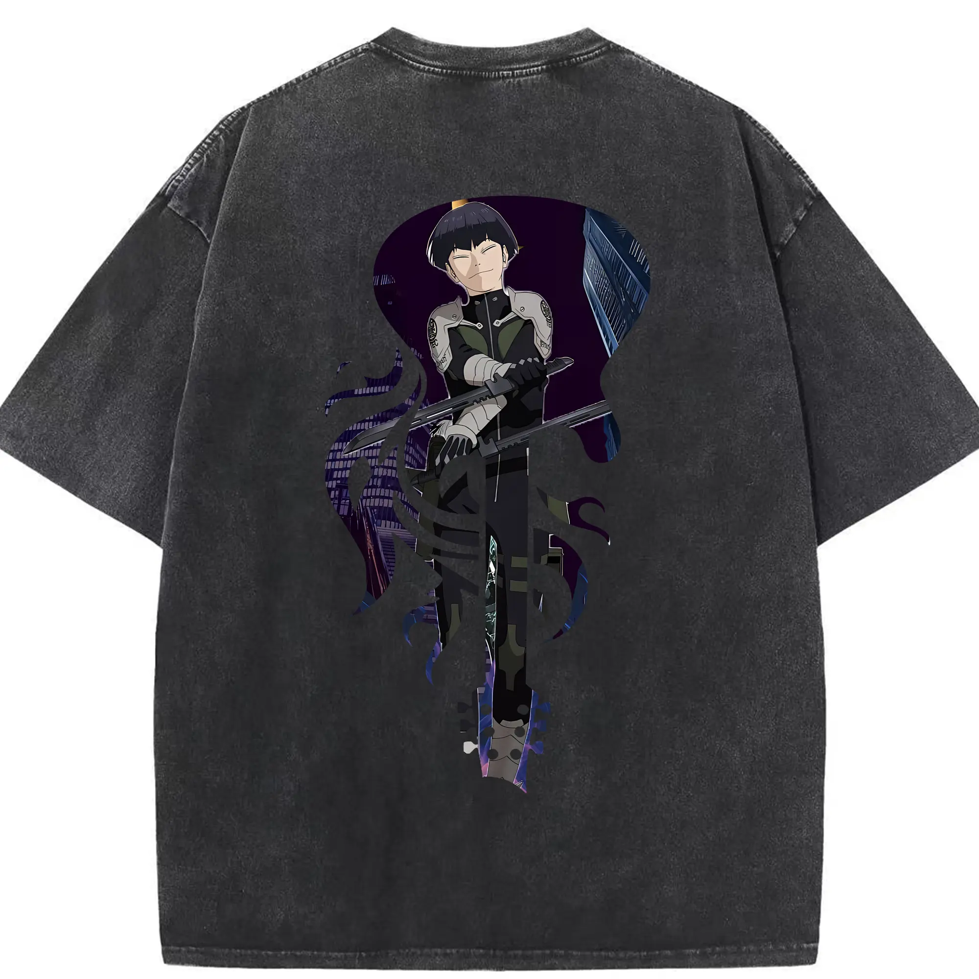 怪獣8号 グッズ,保科宗四郎 - 綿100％ ヴィンテージ風 半袖Tシャツ ・ 背面プリント ・ 柔らか肌触り ・ 通気性 快適 ・ スポーツ カジュアル 外出用