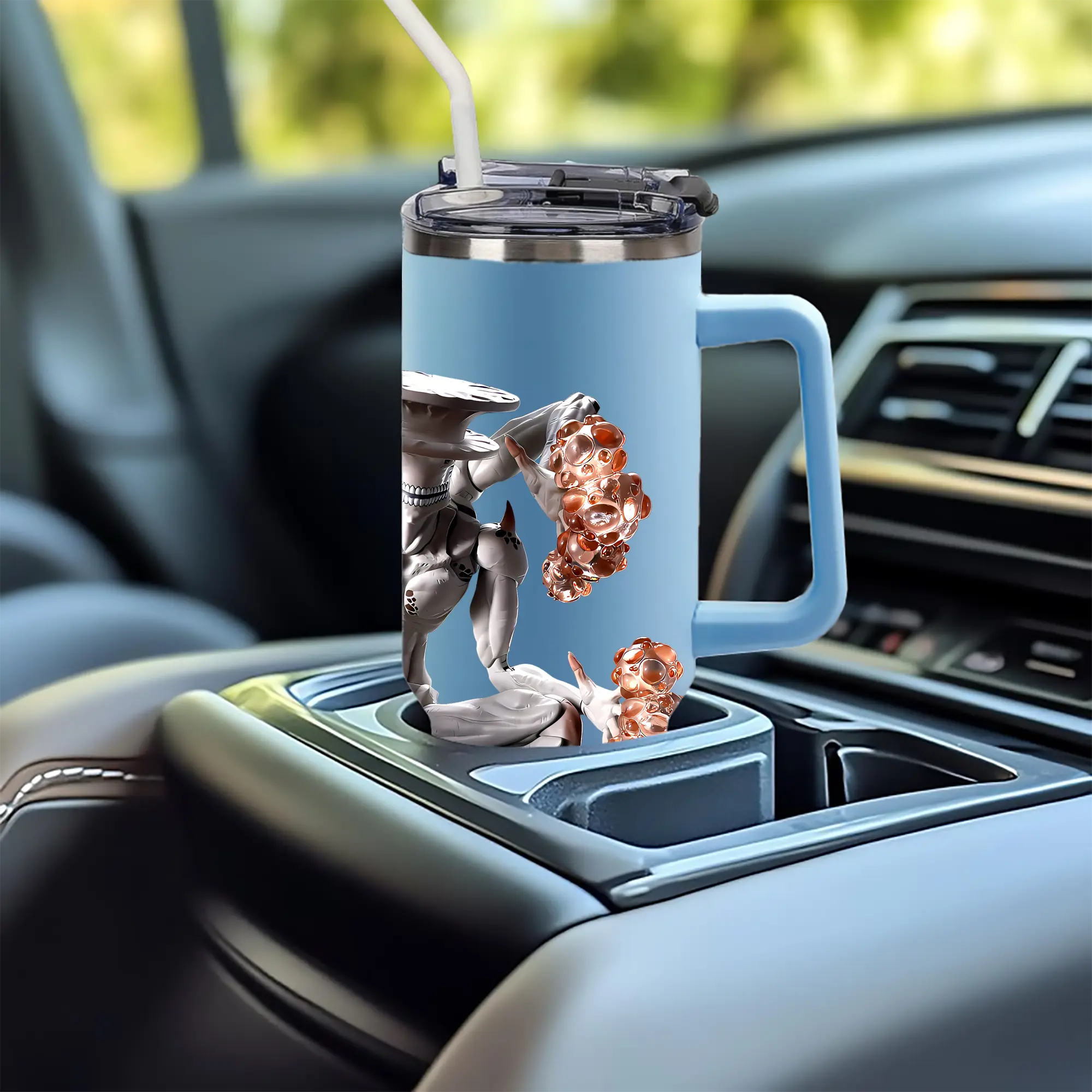 1200mL フルプリント車用タンブラー ・ 304ステンレス 内側 ・ 201ステンレス 外側 ・ 保温 保冷 ・ 通勤 ドライブ アウトドア用