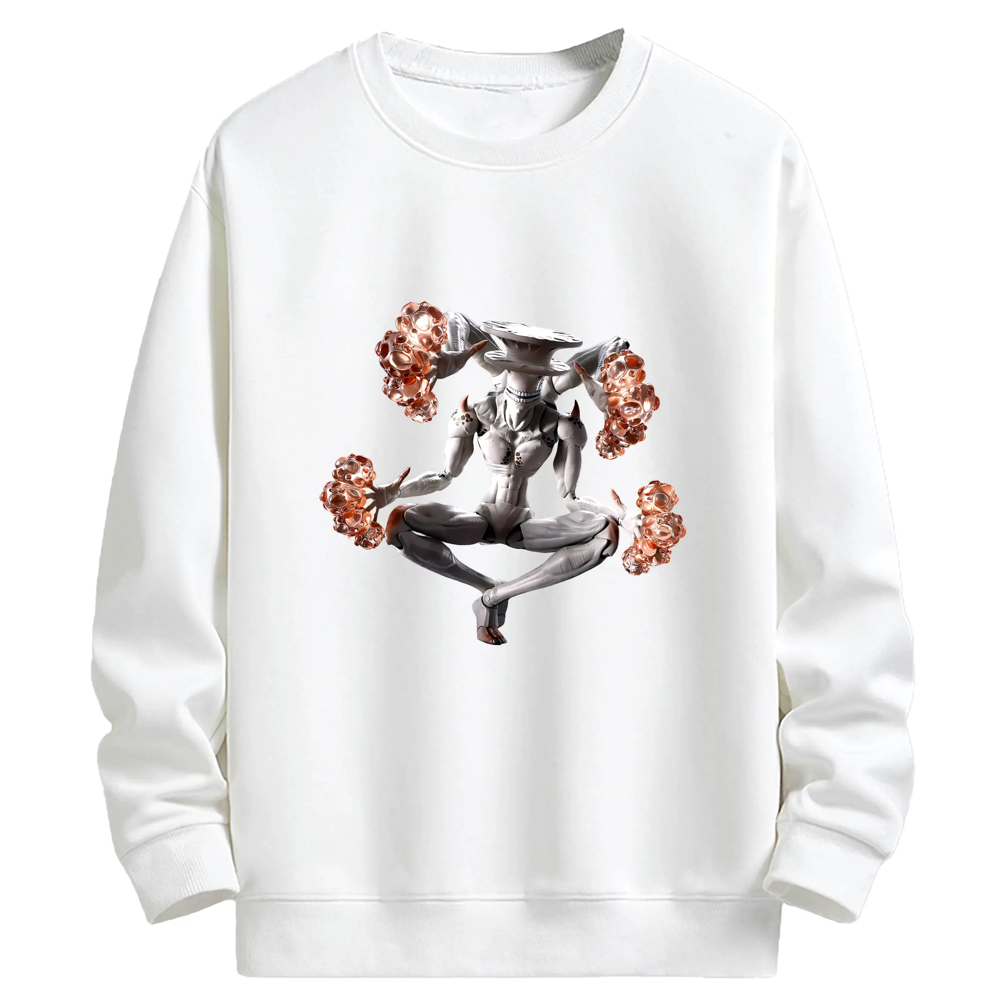 キッズ クルーネックスウェットシャツ ・ フロントプリント ・ 綿80％ ポリエステル20％ ・ 快適 通学 スポーツ 日常使い お散歩用