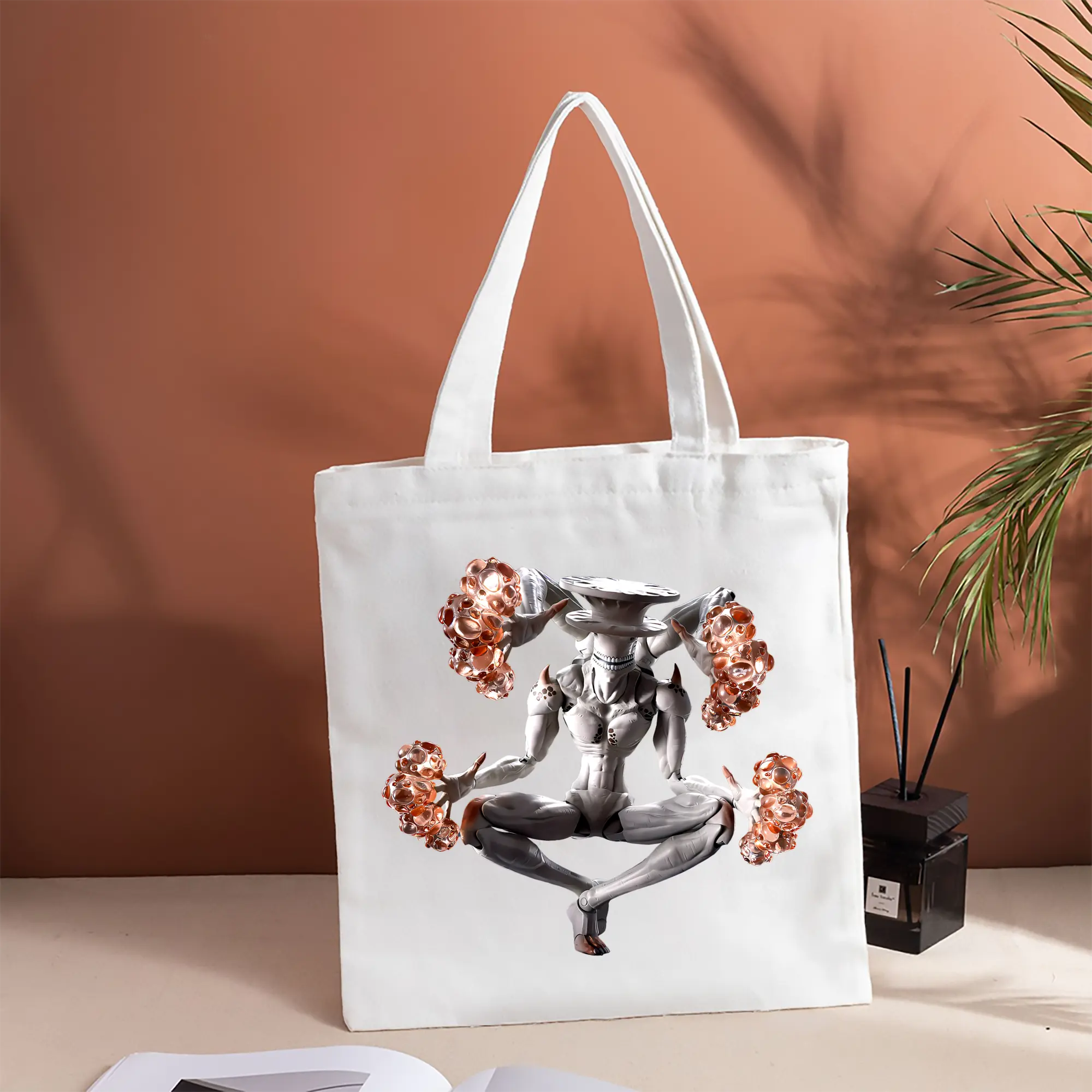 縦型キャンバス手提げバッグ（トートバッグ） ・ キャンバス素材 ・ ショッピング用 ・ 軽量 丈夫 お手入れ簡単