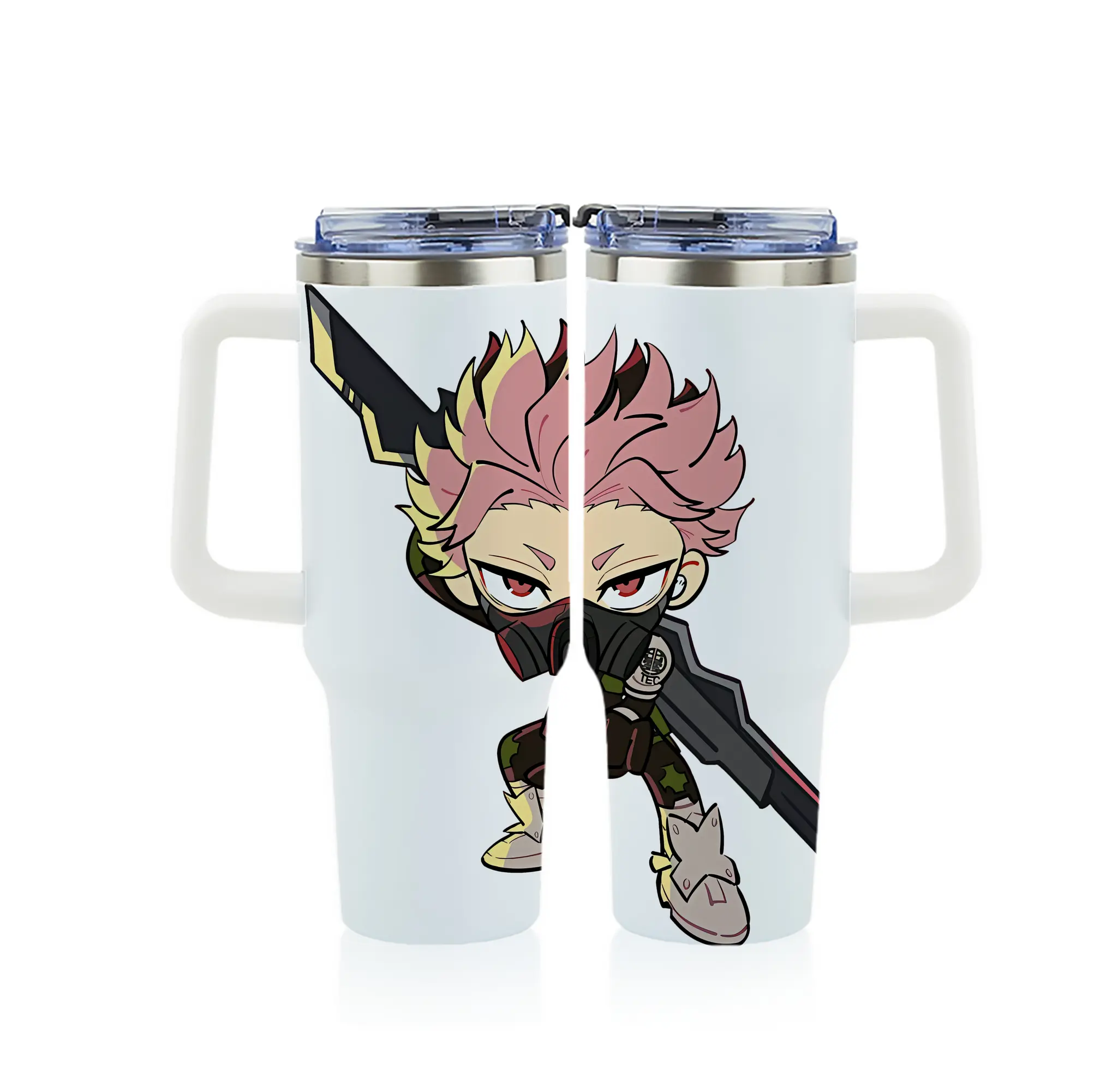 怪獣8号 グッズ,鳴海弦 - 1200mL フルプリント車用タンブラー ・ 304ステンレス 内側 ・ 201ステンレス 外側 ・ 保温 保冷 ・ 通勤 ドライブ アウトドア用