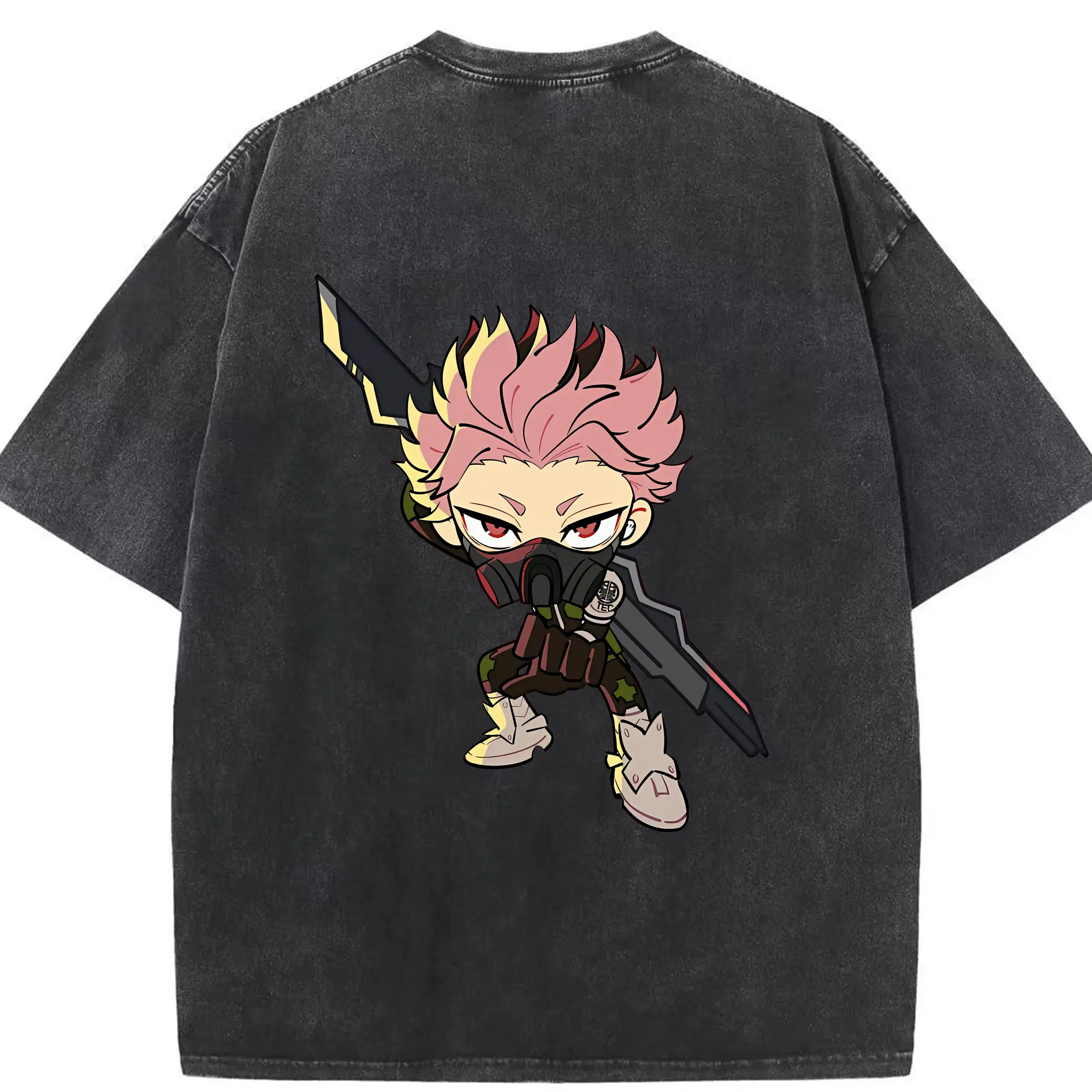 怪獣8号 グッズ,鳴海弦 - 綿100％ ヴィンテージ風 半袖Tシャツ ・ 背面プリント ・ 柔らか肌触り ・ 通気性 快適 ・ スポーツ カジュアル 外出用