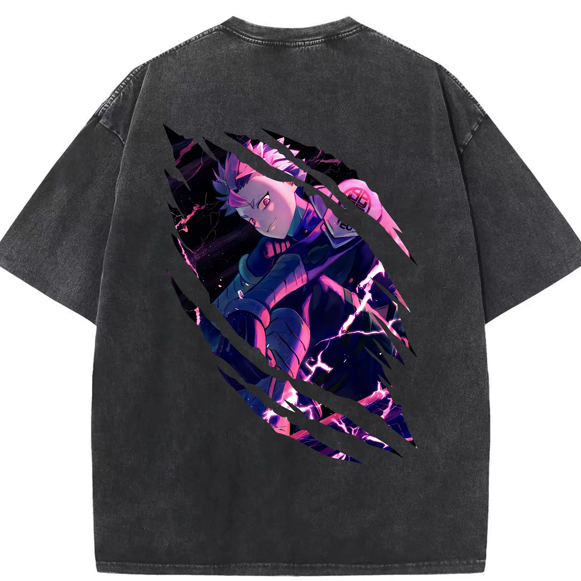 怪獣8号 グッズ,鳴海弦 - 綿100％ ヴィンテージ風 半袖Tシャツ ・ 背面プリント ・ 柔らか肌触り ・ 通気性 快適 ・ スポーツ カジュアル 外出用