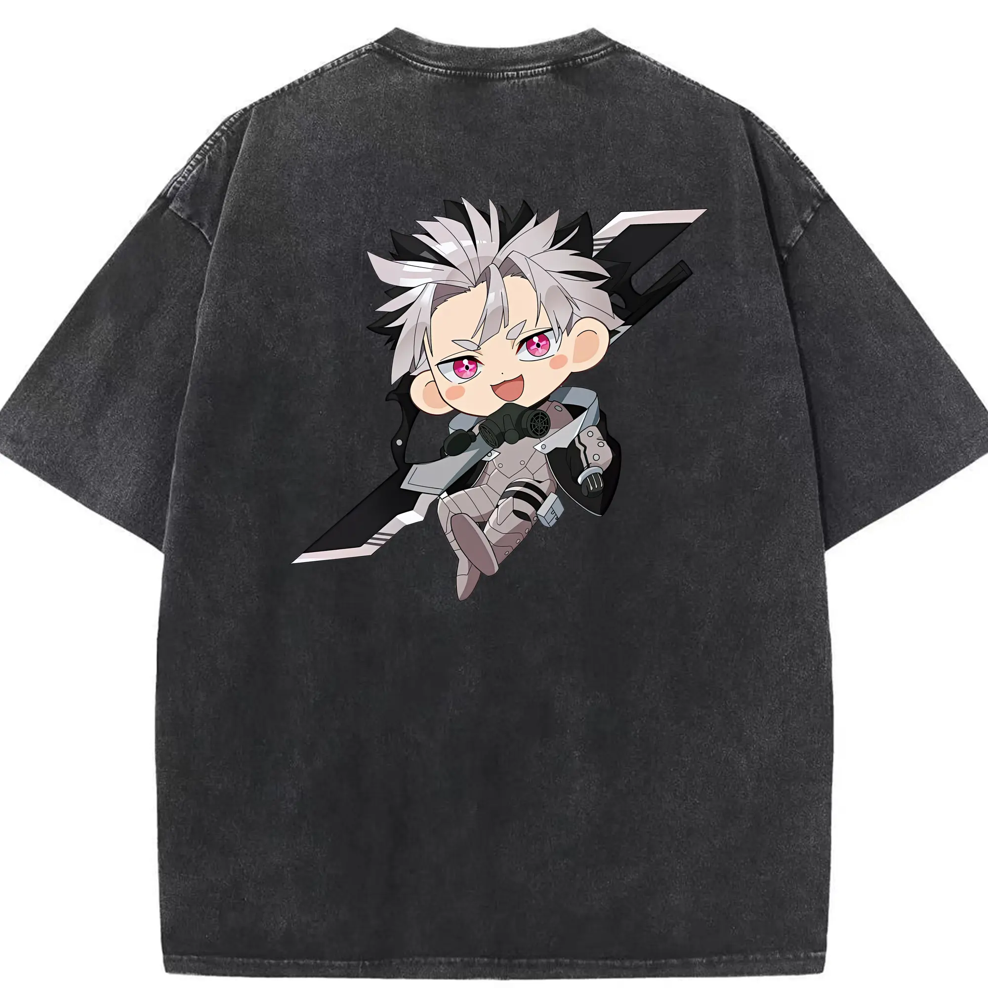 怪獣8号 グッズ,鳴海弦 - 綿100％ ヴィンテージ風 半袖Tシャツ ・ 背面プリント ・ 柔らか肌触り ・ 通気性 快適 ・ スポーツ カジュアル 外出用