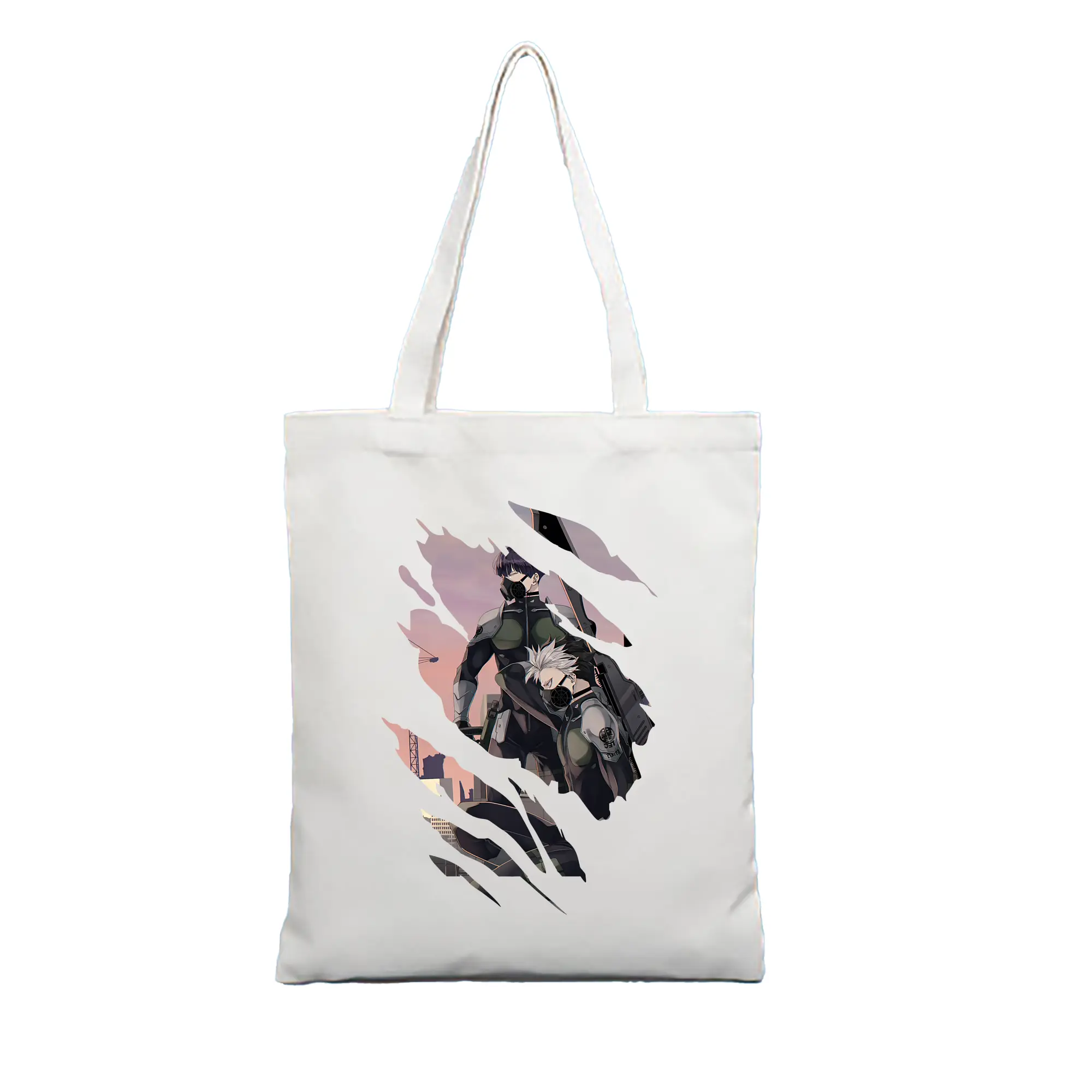 怪獣8号 グッズ,鳴海弦 - 縦型キャンバス手提げバッグ（トートバッグ） ・ キャンバス素材 ・ ショッピング用 ・ 軽量 丈夫 お手入れ簡単