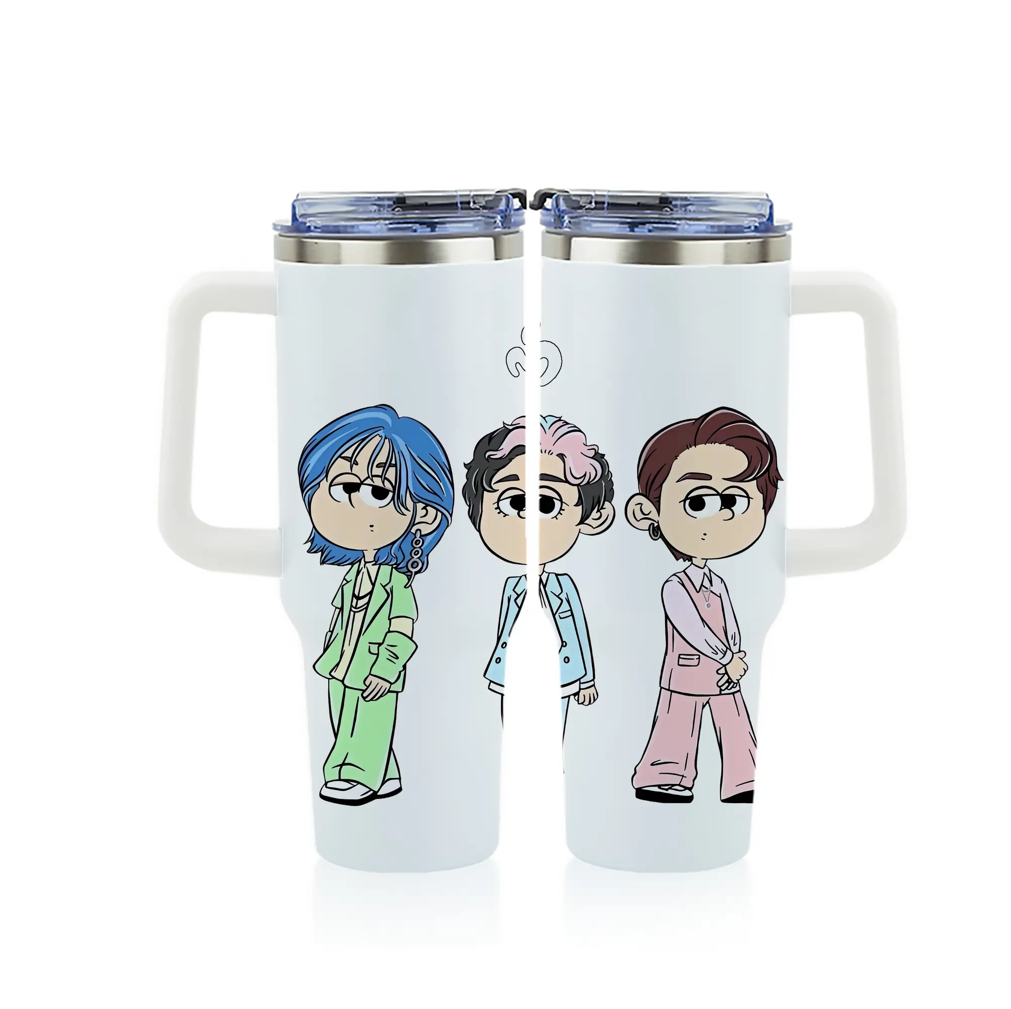 ミセス グリーン アップル グッズ - 1200mL フルプリント車用タンブラー ・ 304ステンレス 内側 ・ 201ステンレス 外側 ・ 保温 保冷 ・ 通勤 ドライブ アウトドア用