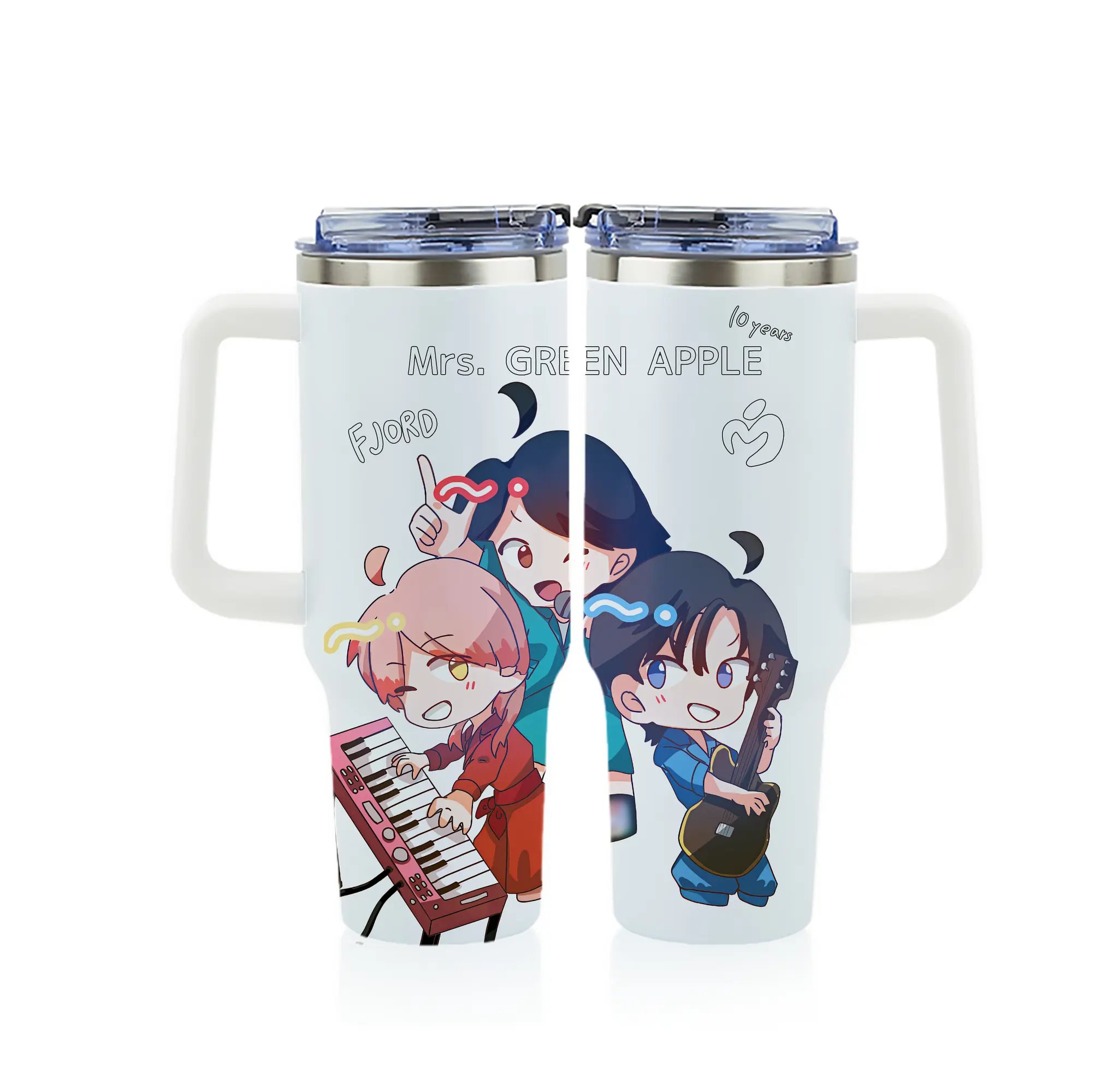 ミセス グリーン アップル グッズ - 1200mL フルプリント車用タンブラー ・ 304ステンレス 内側 ・ 201ステンレス 外側 ・ 保温 保冷 ・ 通勤 ドライブ アウトドア用