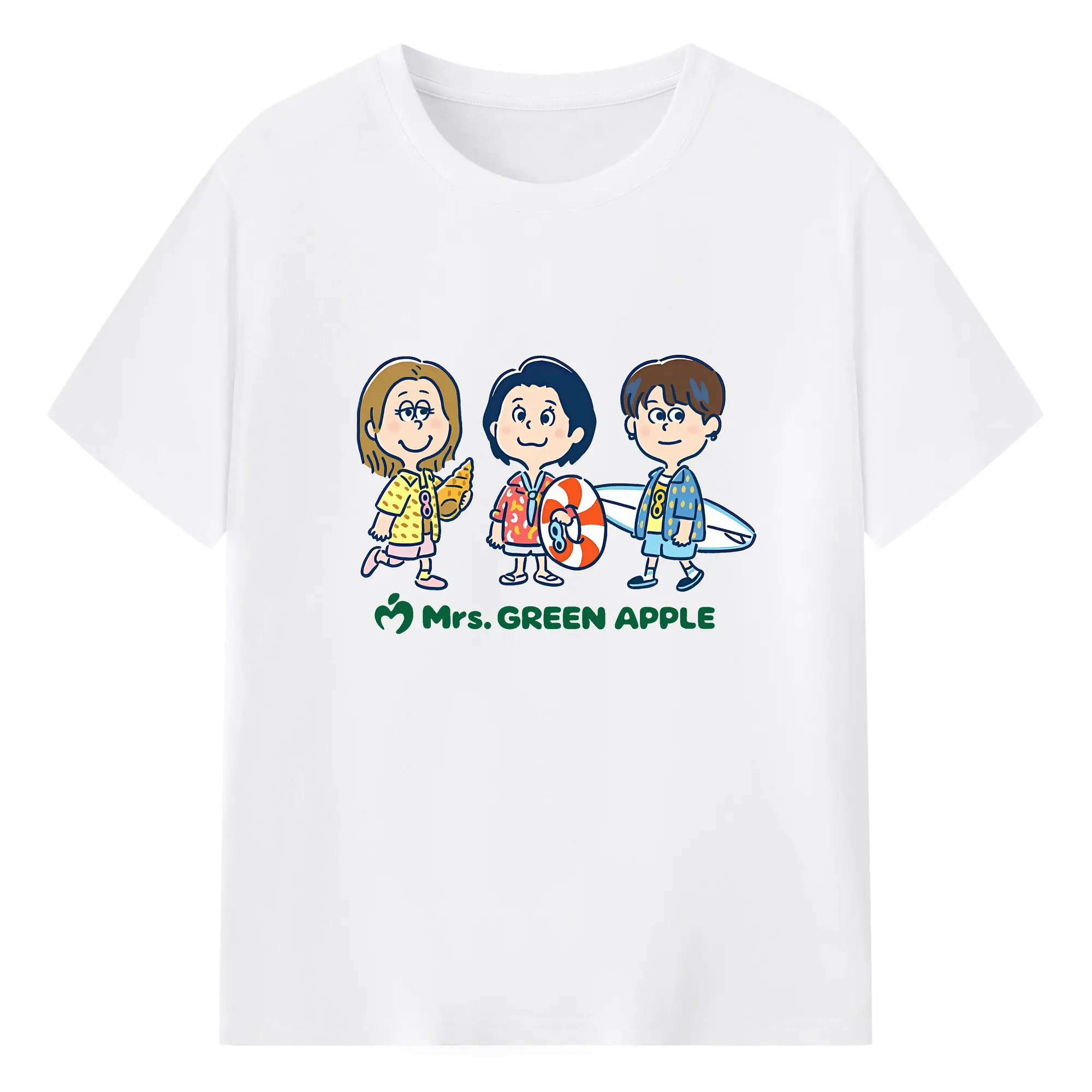 ミセス グリーン アップル グッズ - 綿100％ 半袖Tシャツ ・ フロントプリント ・ 快適 通気性 ・ 日常使い 散歩 スポーツ用