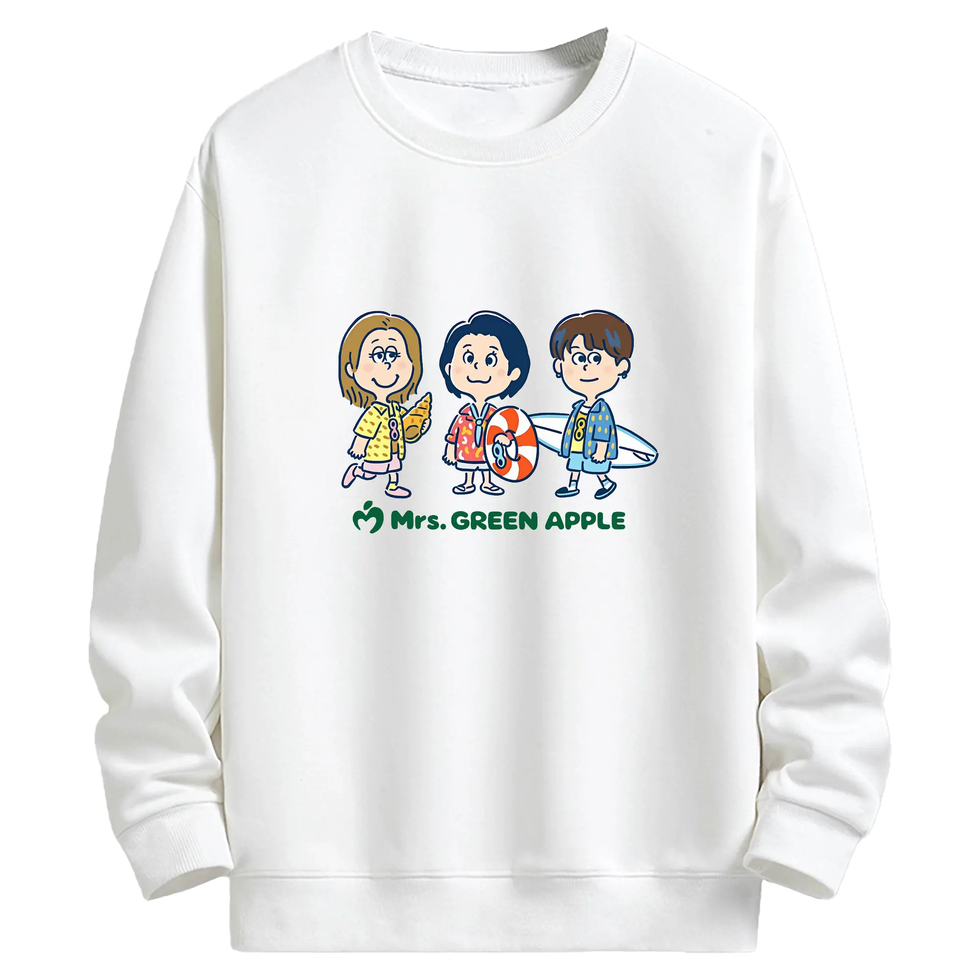 ミセス グリーン アップル グッズ - キッズ クルーネックスウェットシャツ ・ フロントプリント ・ 綿80％ ポリエステル20％ ・ 快適 通学 スポーツ 日常使い お散歩用