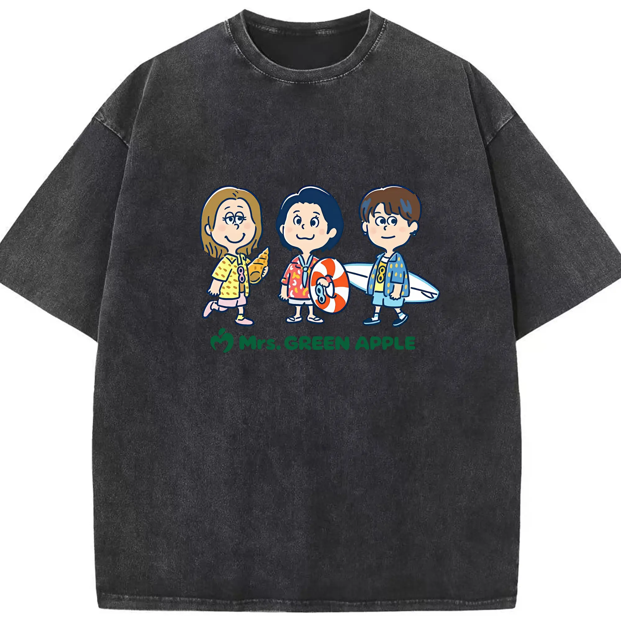 ミセス グリーン アップル グッズ - 綿100％ ヴィンテージ風 半袖Tシャツ ・ フロントプリント ・ 柔らか肌触り ・ 通気性 快適 ・ スポーツ カジュアル 外出用