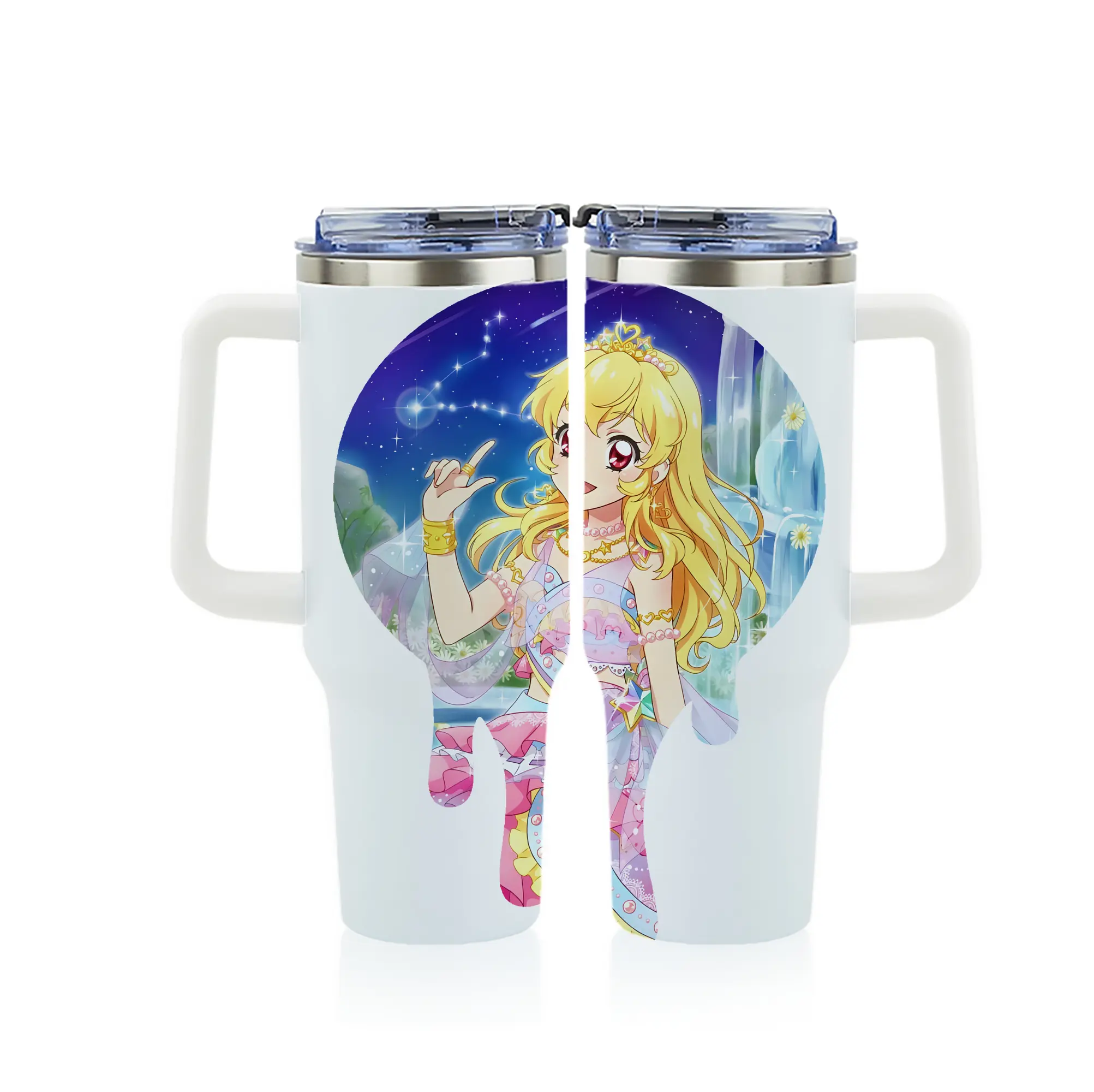 アイカツ グッズ 星宮 いちご - 1200mL フルプリント車用タンブラー ・ 304ステンレス 内側 ・ 201ステンレス 外側 ・ 保温 保冷 ・ 通勤 ドライブ アウトドア用