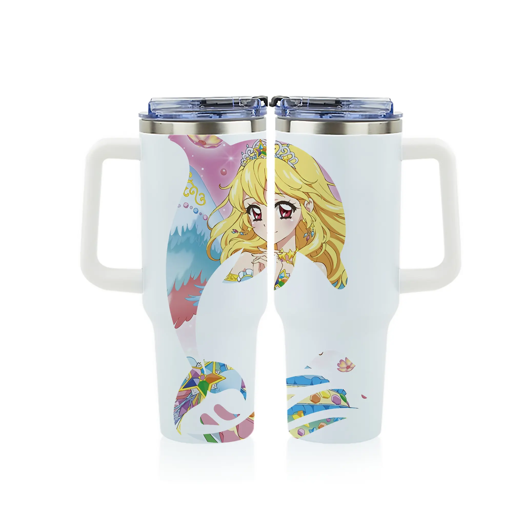 アイカツ グッズ 星宮 いちご - 1200mL フルプリント車用タンブラー ・ 304ステンレス 内側 ・ 201ステンレス 外側 ・ 保温 保冷 ・ 通勤 ドライブ アウトドア用