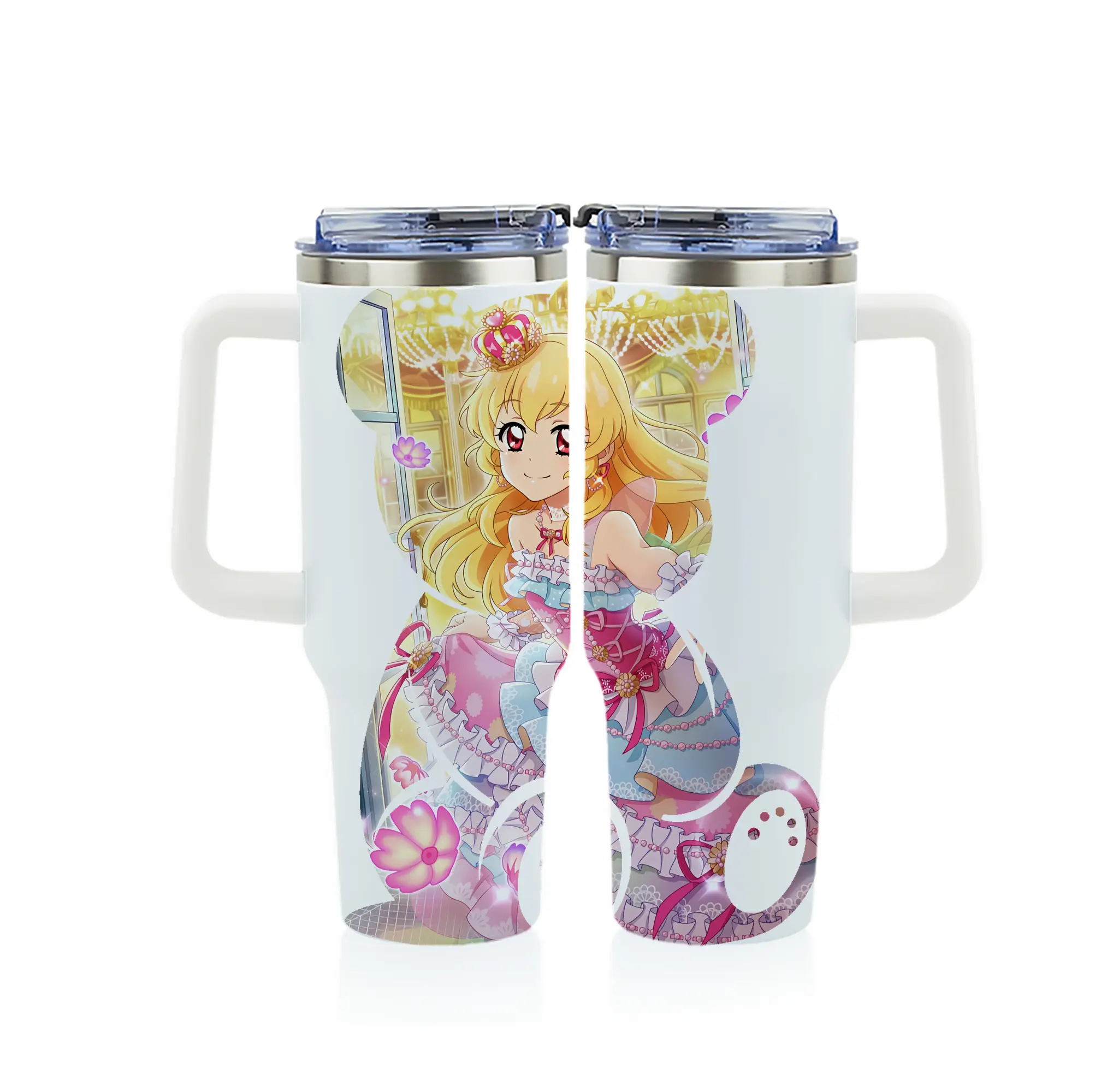 アイカツ グッズ 星宮 いちご - 1200mL フルプリント車用タンブラー ・ 304ステンレス 内側 ・ 201ステンレス 外側 ・ 保温 保冷 ・ 通勤 ドライブ アウトドア用