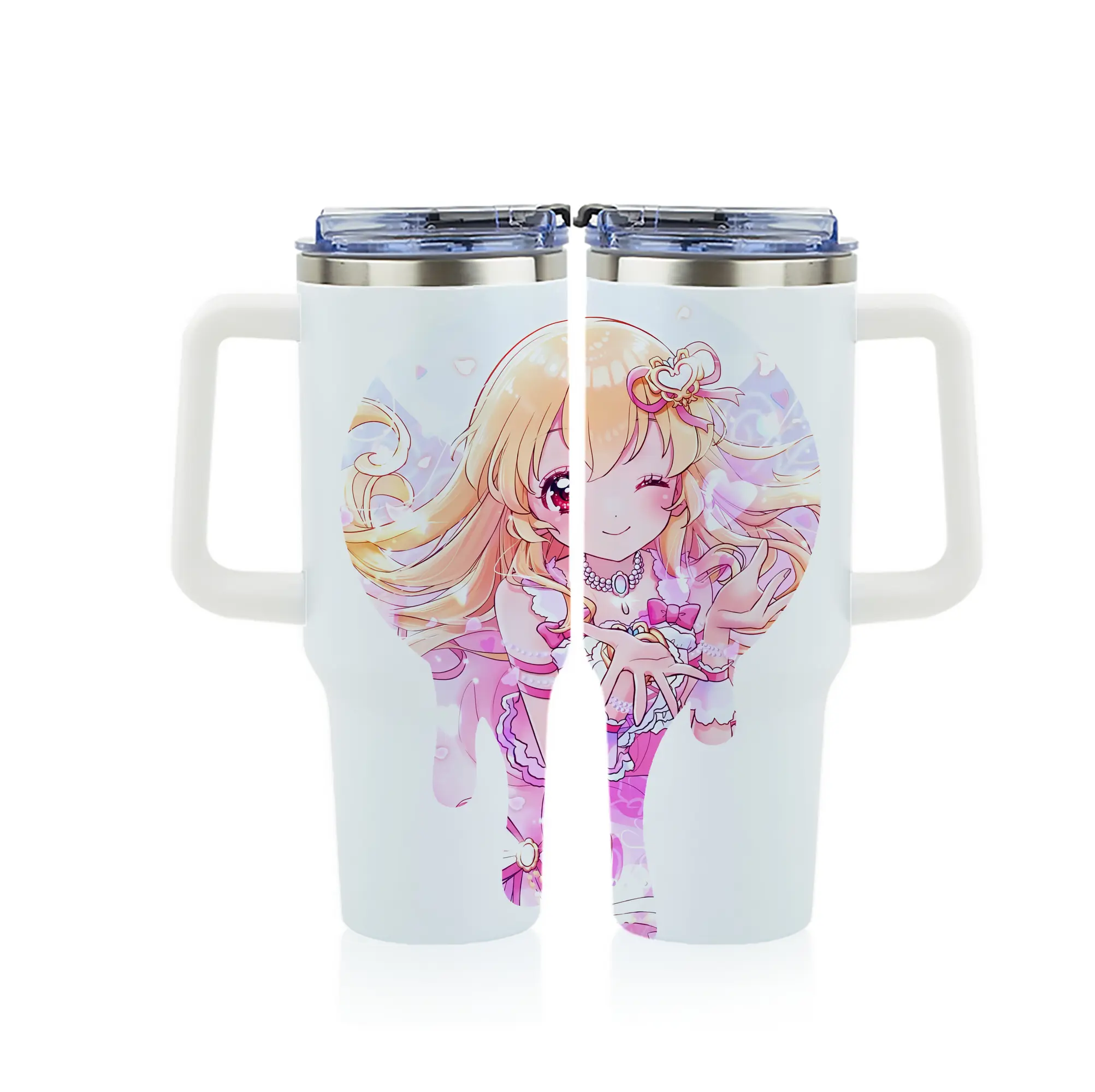 アイカツ グッズ 星宮 いちご - 1200mL フルプリント車用タンブラー ・ 304ステンレス 内側 ・ 201ステンレス 外側 ・ 保温 保冷 ・ 通勤 ドライブ アウトドア用