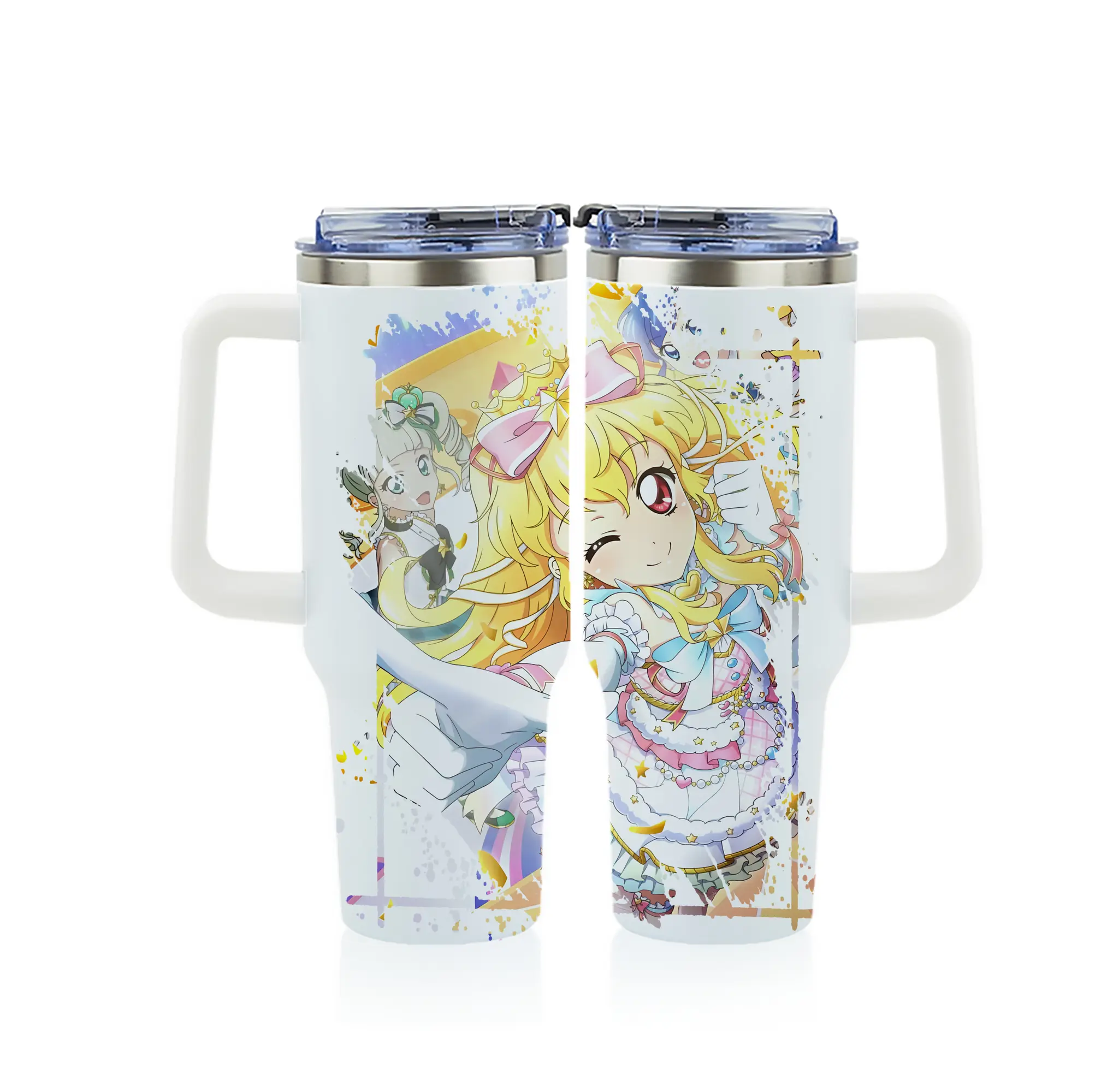 アイカツ グッズ 星宮 いちご - 1200mL フルプリント車用タンブラー ・ 304ステンレス 内側 ・ 201ステンレス 外側 ・ 保温 保冷 ・ 通勤 ドライブ アウトドア用