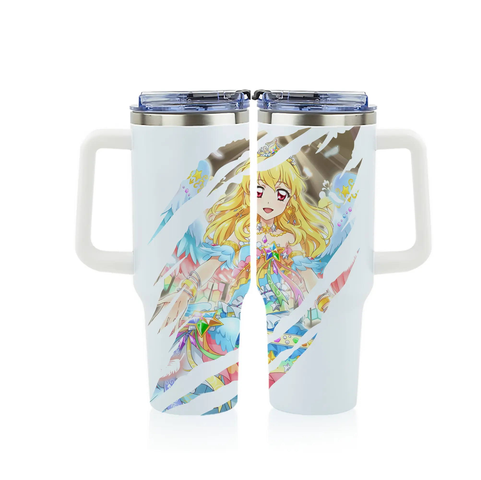 アイカツ グッズ 星宮 いちご - 1200mL フルプリント車用タンブラー ・ 304ステンレス 内側 ・ 201ステンレス 外側 ・ 保温 保冷 ・ 通勤 ドライブ アウトドア用