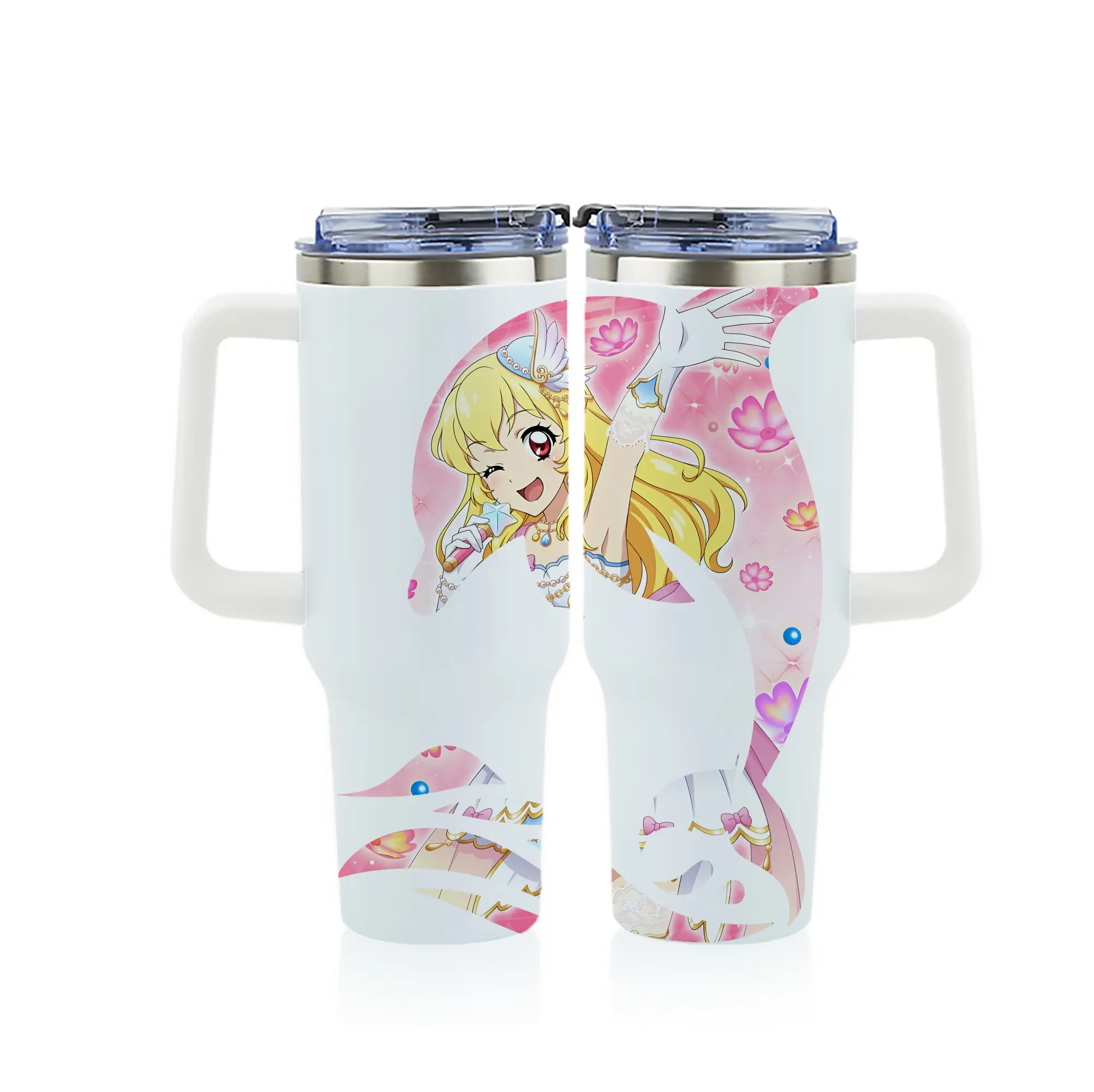 アイカツ グッズ 星宮 いちご - 1200mL フルプリント車用タンブラー ・ 304ステンレス 内側 ・ 201ステンレス 外側 ・ 保温 保冷 ・ 通勤 ドライブ アウトドア用