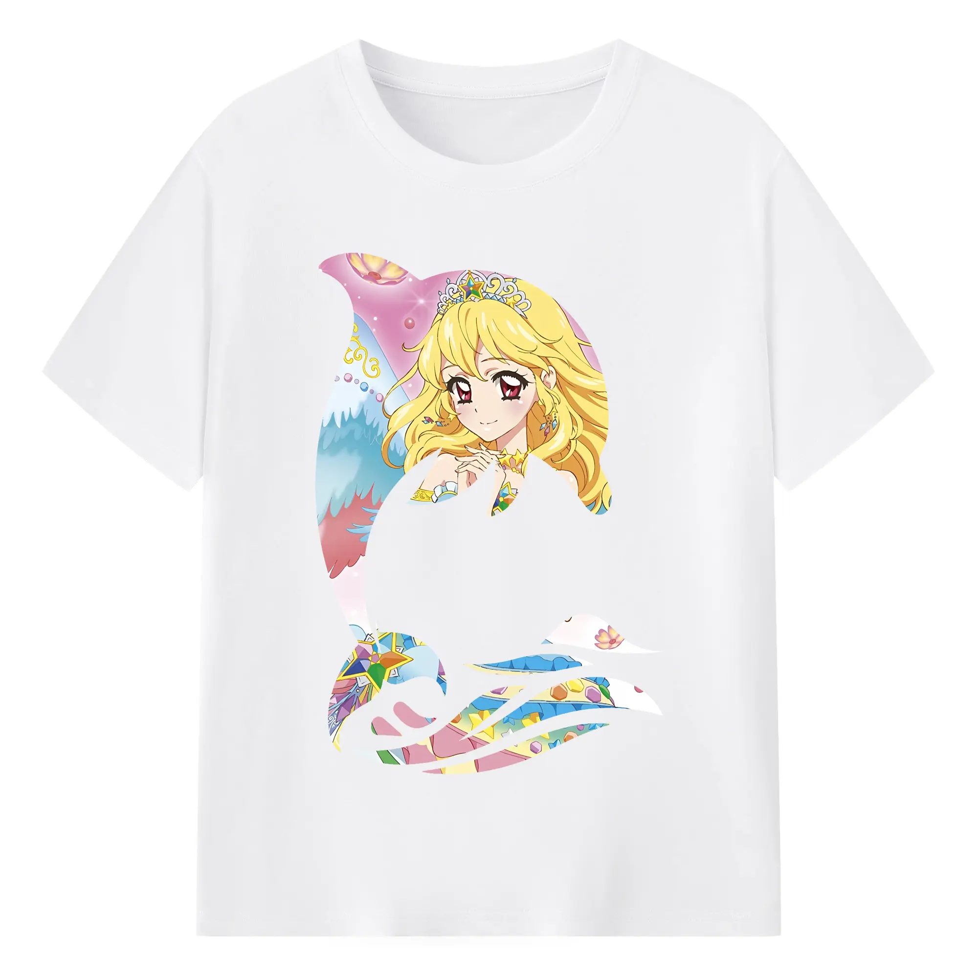 アイカツ グッズ 星宮 いちご - 綿100％ 半袖Tシャツ ・ フロントプリント ・ 快適 通気性 ・ 日常使い 散歩 スポーツ用