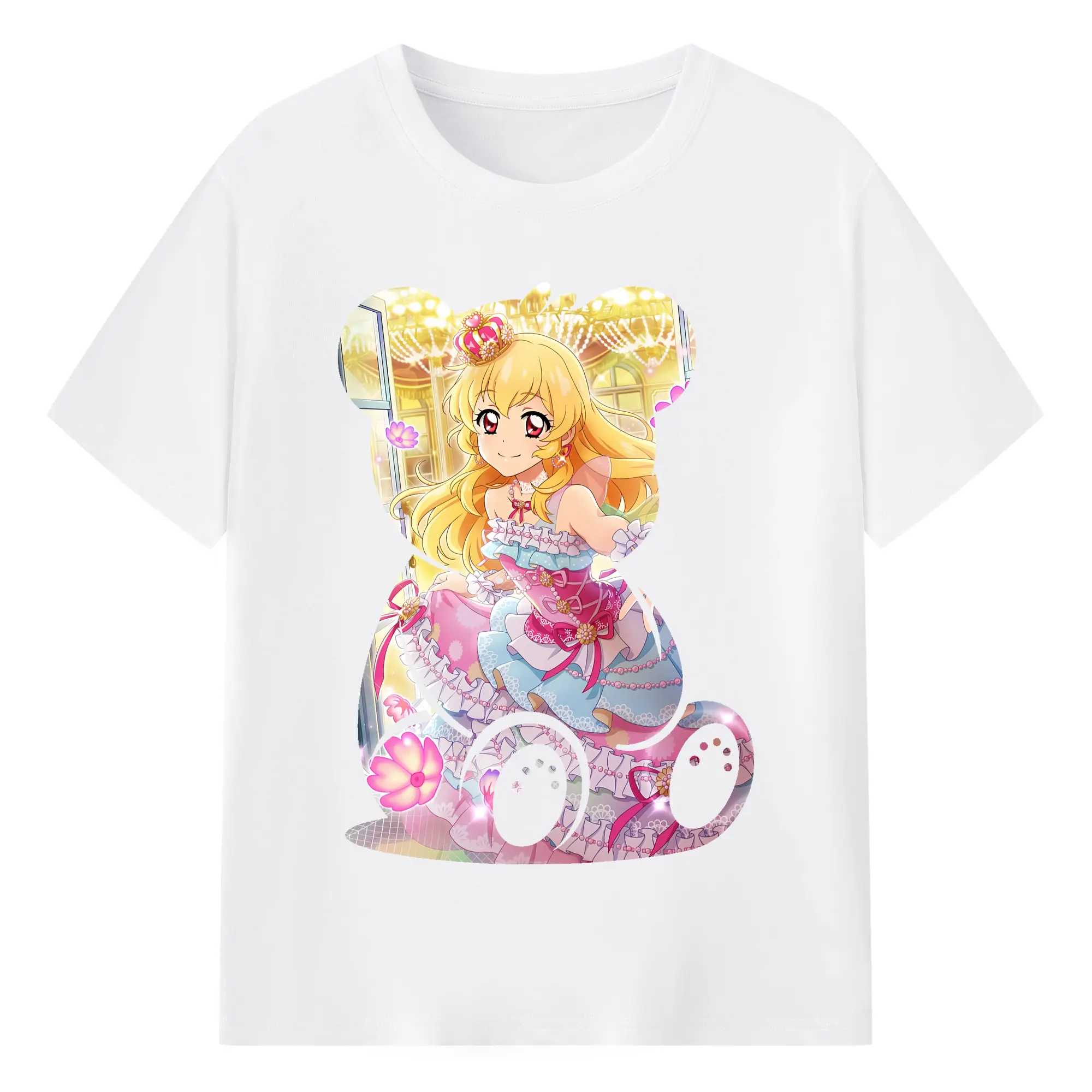 アイカツ グッズ 星宮 いちご - 綿100％ 半袖Tシャツ ・ フロントプリント ・ 快適 通気性 ・ 日常使い 散歩 スポーツ用