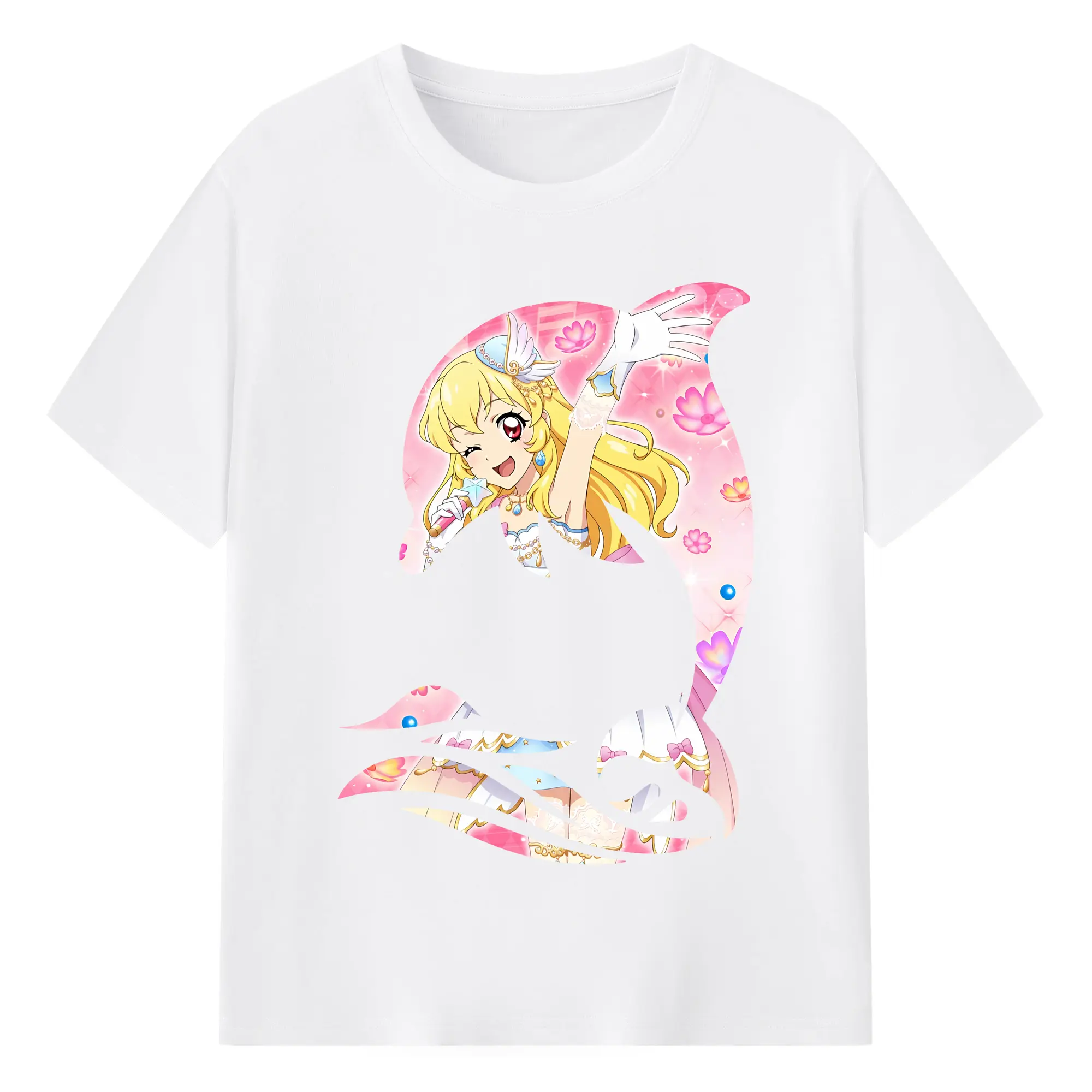 アイカツ グッズ 星宮 いちご - 綿100％ 半袖Tシャツ ・ フロントプリント ・ 快適 通気性 ・ 日常使い 散歩 スポーツ用