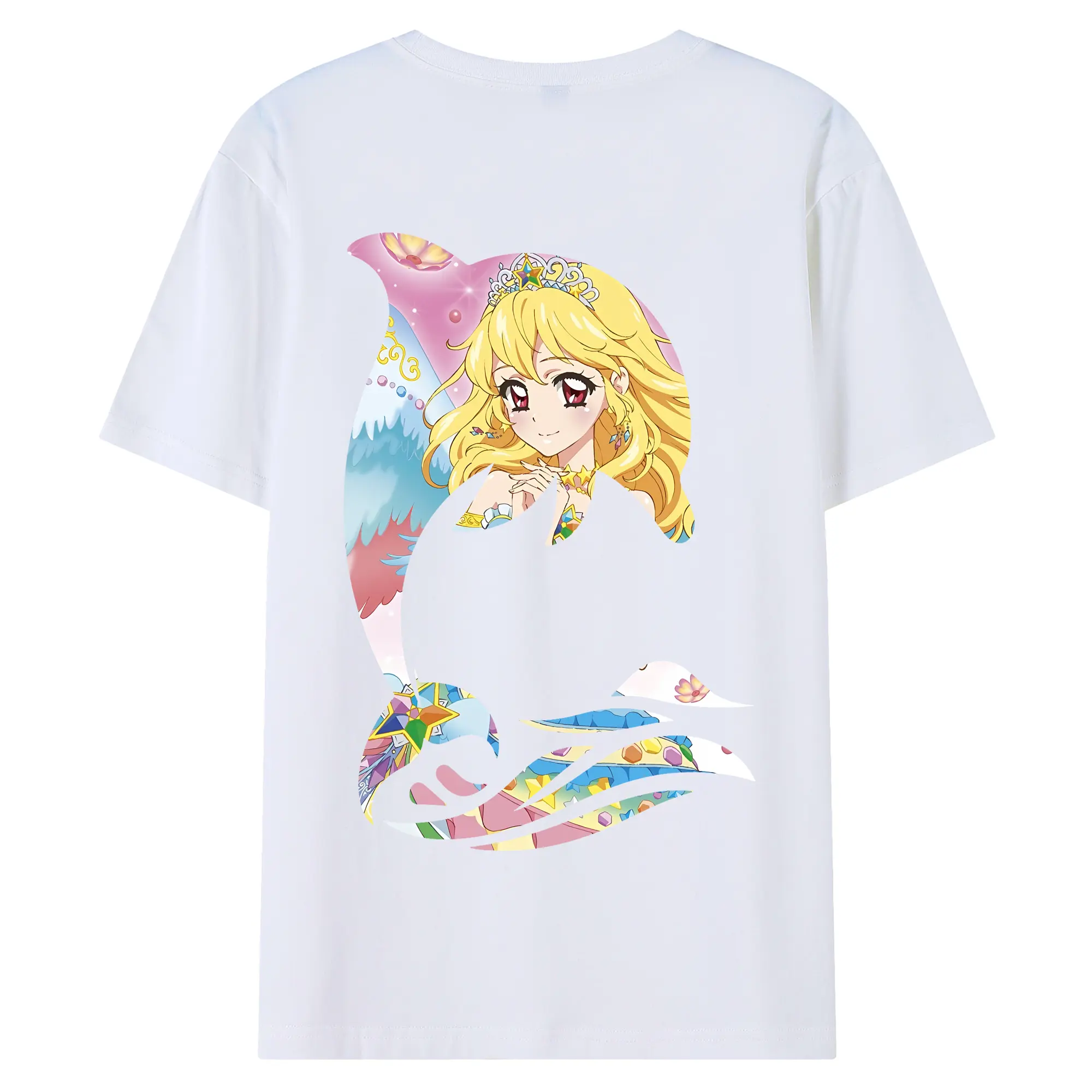 アイカツ グッズ 星宮 いちご - 綿100％ 半袖Tシャツ ・ バックプリント ・ 快適 通気性 ・ 日常使い 散歩 スポーツ用