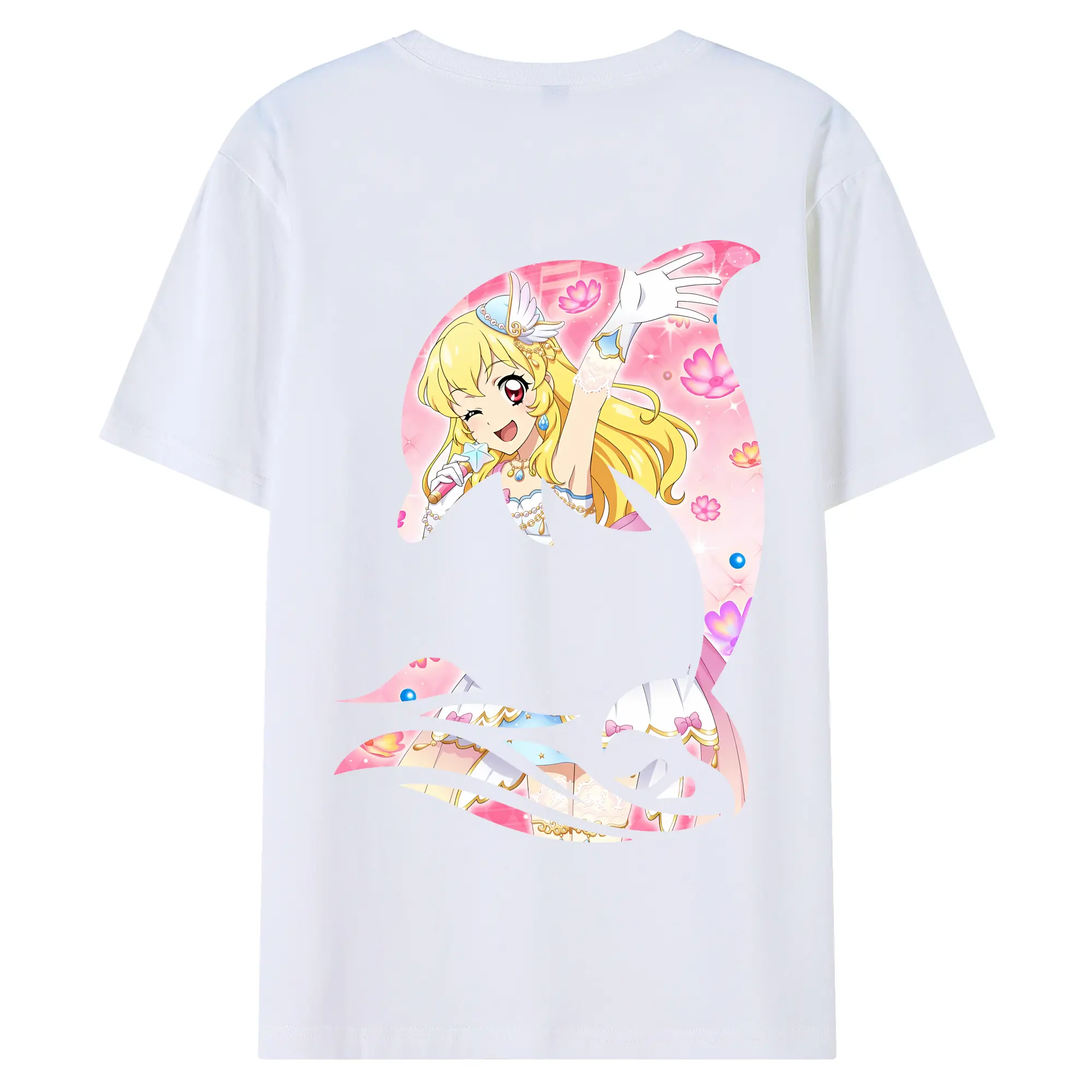 アイカツ グッズ 星宮 いちご - 綿100％ 半袖Tシャツ ・ バックプリント ・ 快適 通気性 ・ 日常使い 散歩 スポーツ用