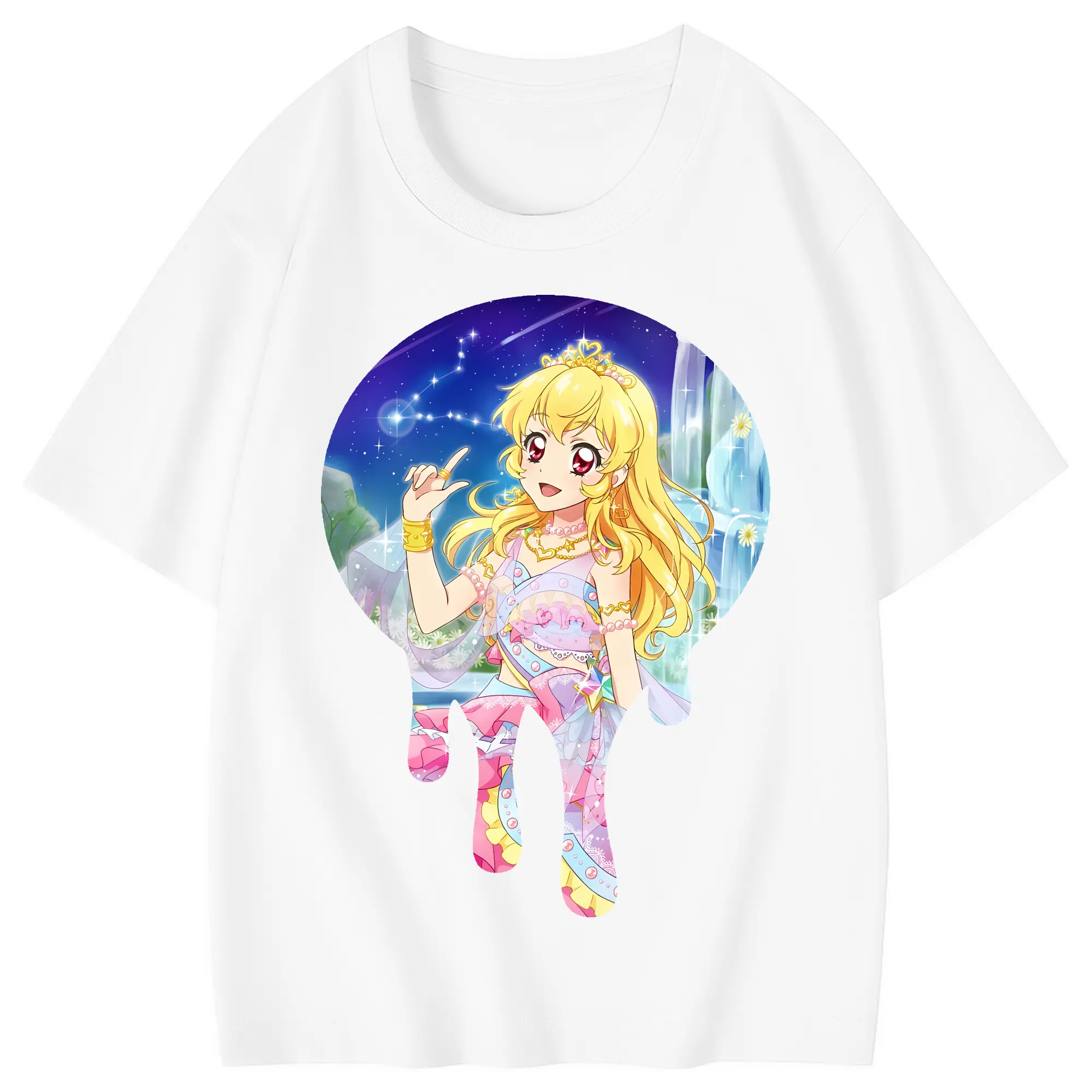 アイカツ グッズ 星宮 いちご - 綿100％ キッズTシャツ ・ フロントプリント ・ 快適 通気性 ・ スポーツ カジュアル 散歩用