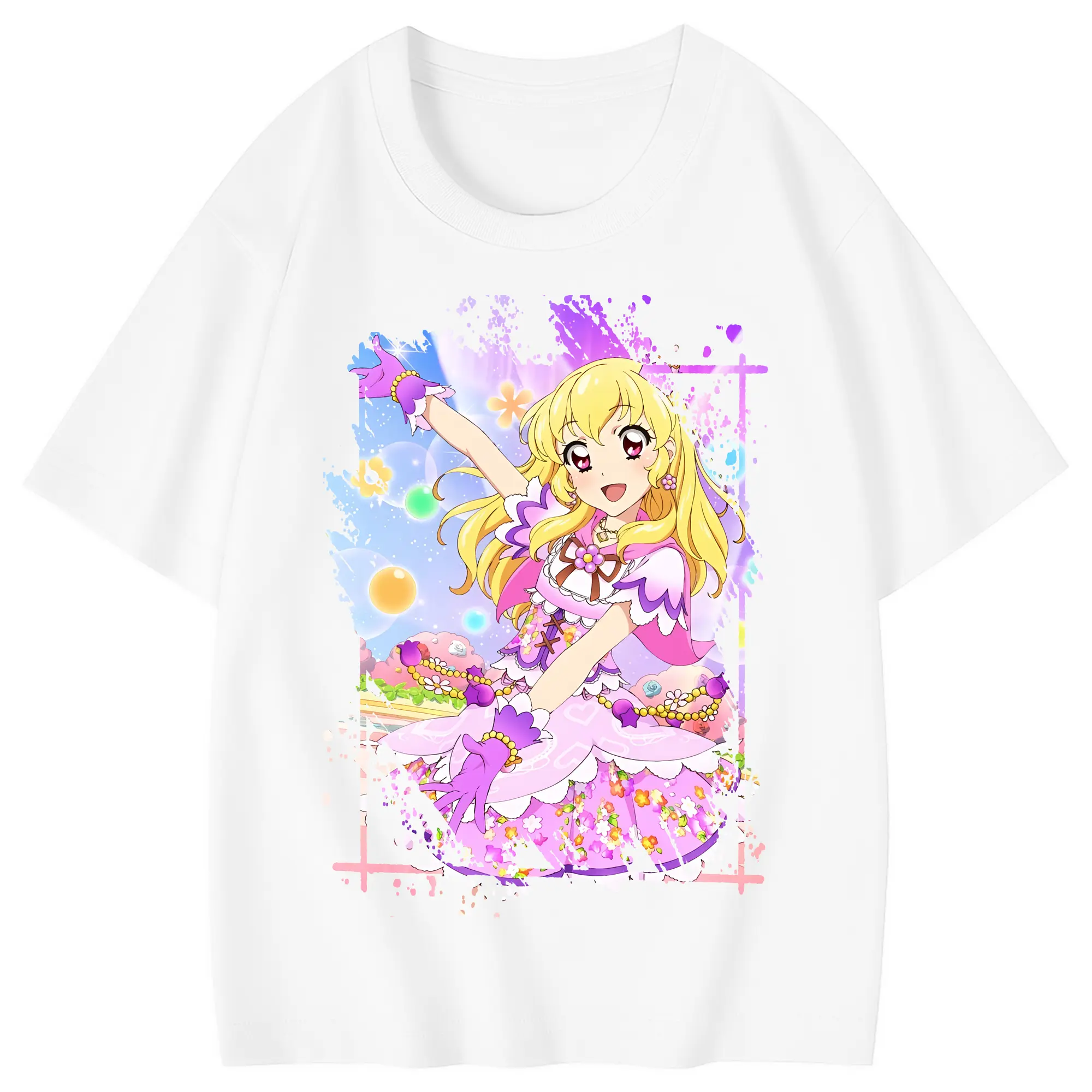 アイカツ グッズ 星宮 いちご - 綿100％ キッズTシャツ ・ フロントプリント ・ 快適 通気性 ・ スポーツ カジュアル 散歩用