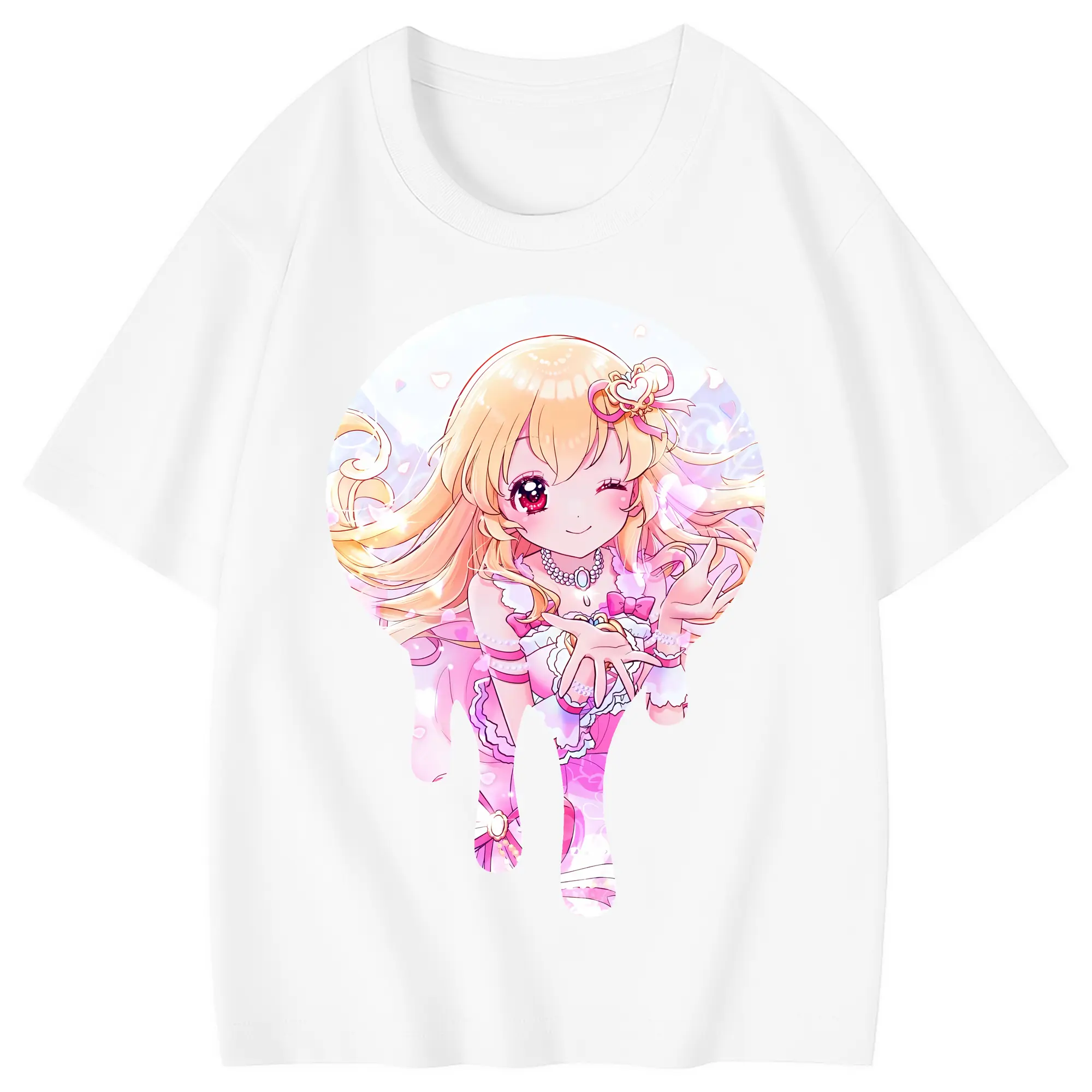アイカツ グッズ 星宮 いちご - 綿100％ キッズTシャツ ・ フロントプリント ・ 快適 通気性 ・ スポーツ カジュアル 散歩用