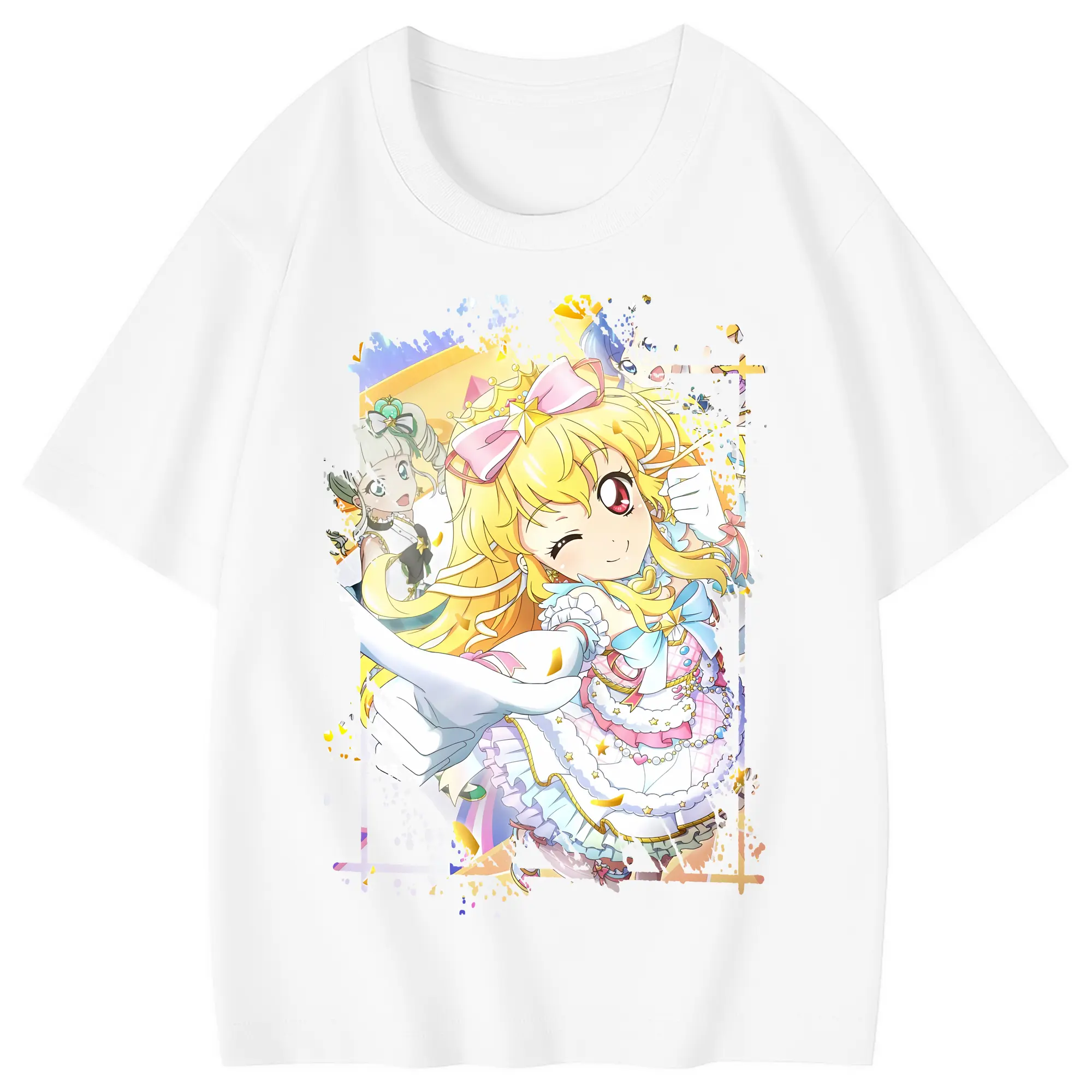 アイカツ グッズ 星宮 いちご - 綿100％ キッズTシャツ ・ フロントプリント ・ 快適 通気性 ・ スポーツ カジュアル 散歩用