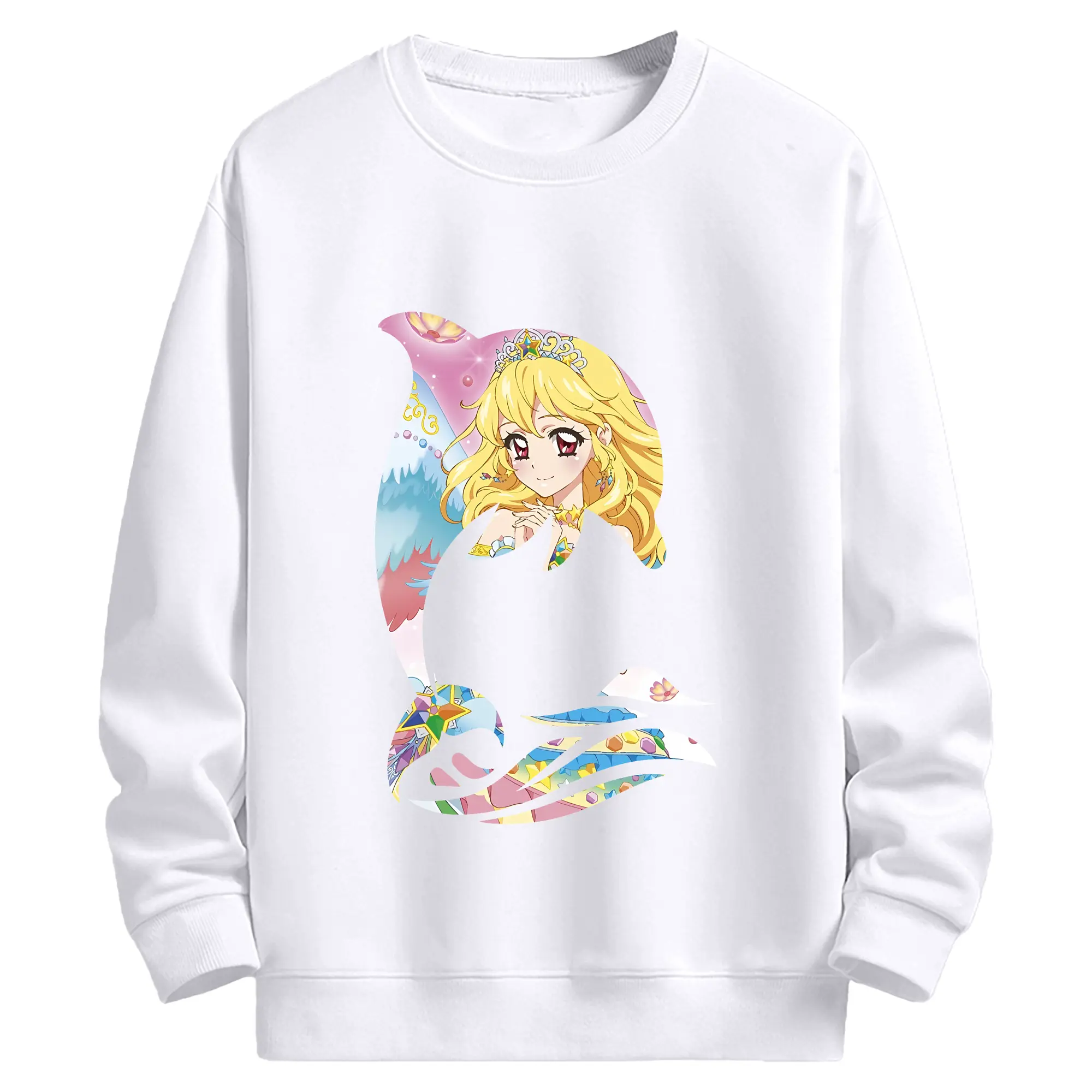 アイカツ グッズ 星宮 いちご - 高品質 クルーネック スウェット ・ コットン59％ ポリエステル41％ ・ ユニセックス 長袖 トレーナー ・ カジュアル デイリー スポーツ 散歩用