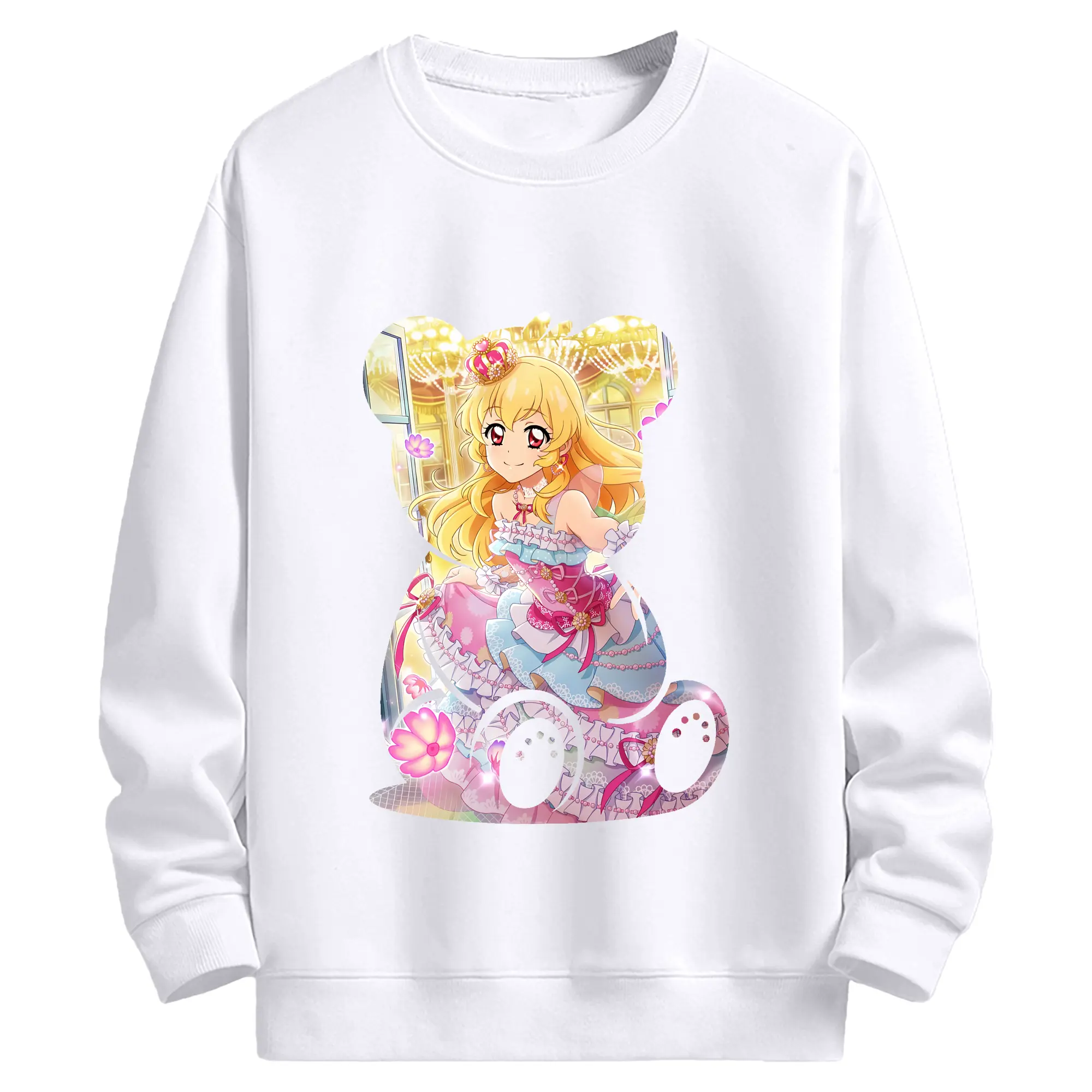 アイカツ グッズ 星宮 いちご - 高品質 クルーネック スウェット ・ コットン59％ ポリエステル41％ ・ ユニセックス 長袖 トレーナー ・ カジュアル デイリー スポーツ 散歩用