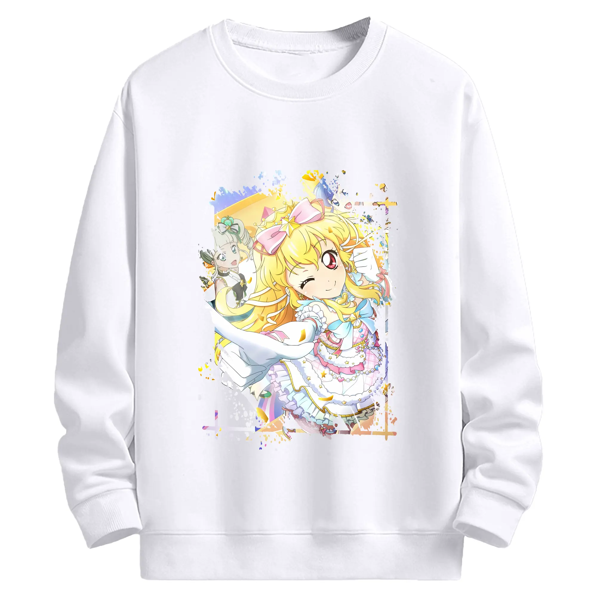 アイカツ グッズ 星宮 いちご - 高品質 クルーネック スウェット ・ コットン59％ ポリエステル41％ ・ ユニセックス 長袖 トレーナー ・ カジュアル デイリー スポーツ 散歩用