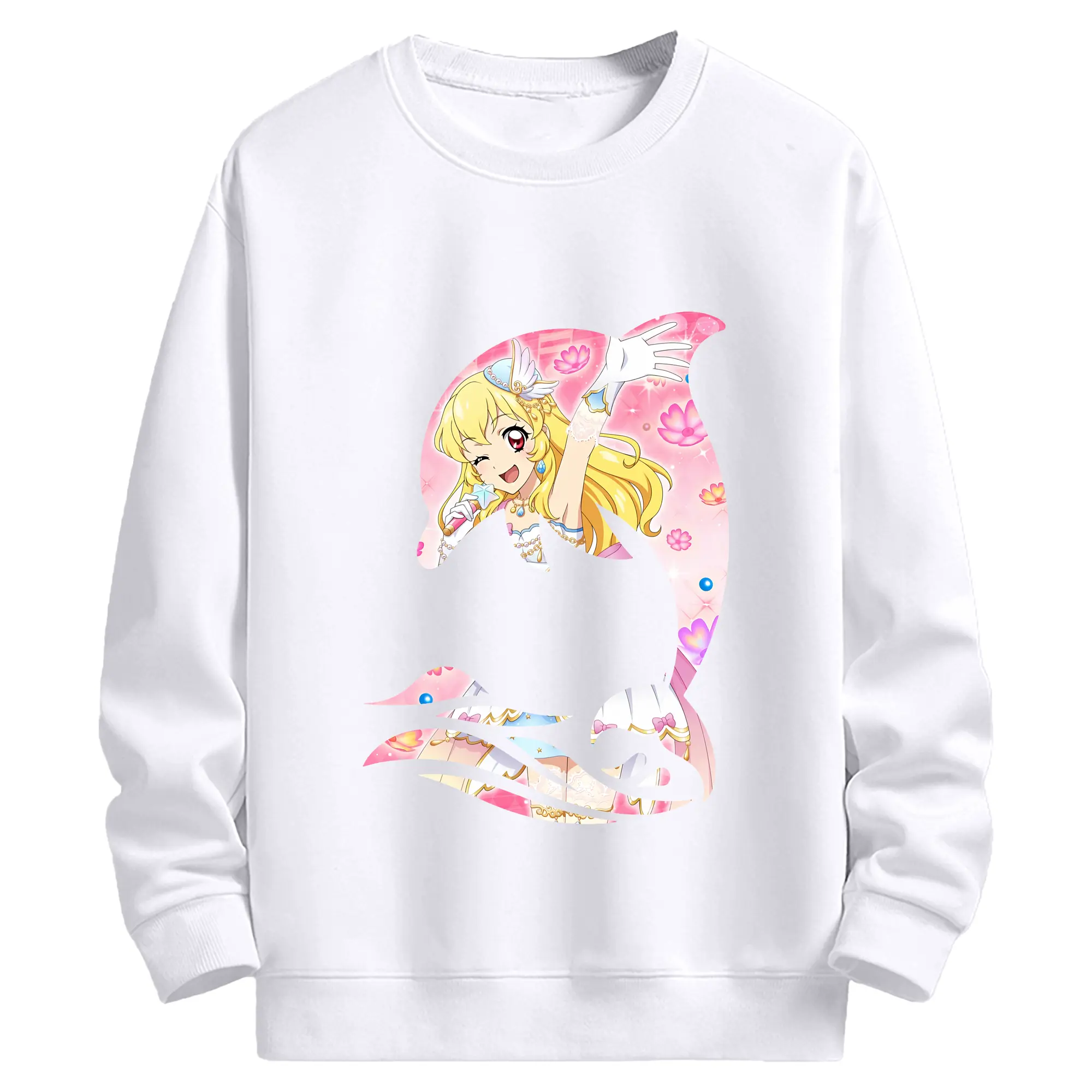 アイカツ グッズ 星宮 いちご - 高品質 クルーネック スウェット ・ コットン59％ ポリエステル41％ ・ ユニセックス 長袖 トレーナー ・ カジュアル デイリー スポーツ 散歩用