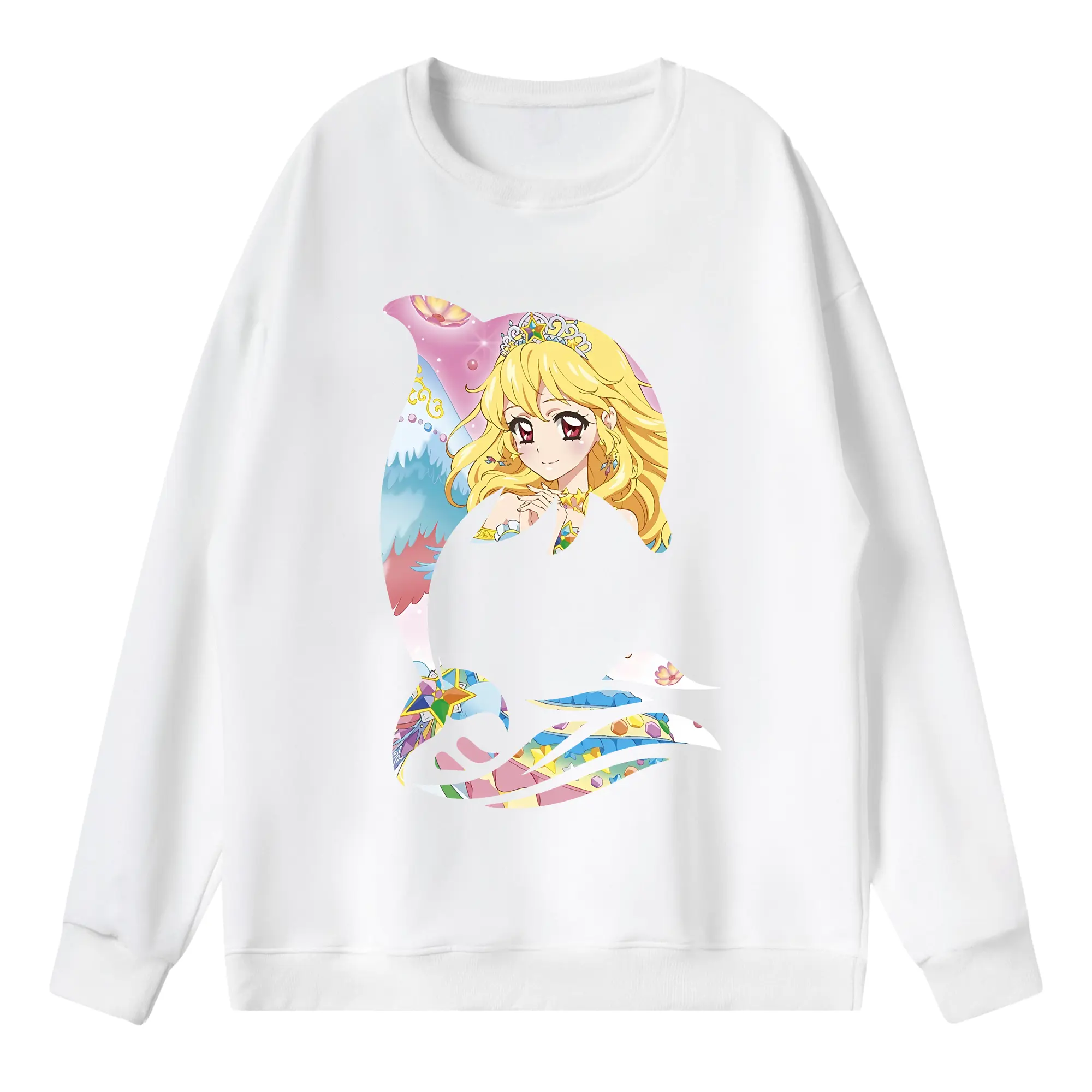 アイカツ グッズ 星宮 いちご - 薄手 クルーネック スウェット 裏毛260g · ポリエステル 春秋向け カジュアル 男女兼用 · トレーナー デイリー スポーツ 散歩に最適