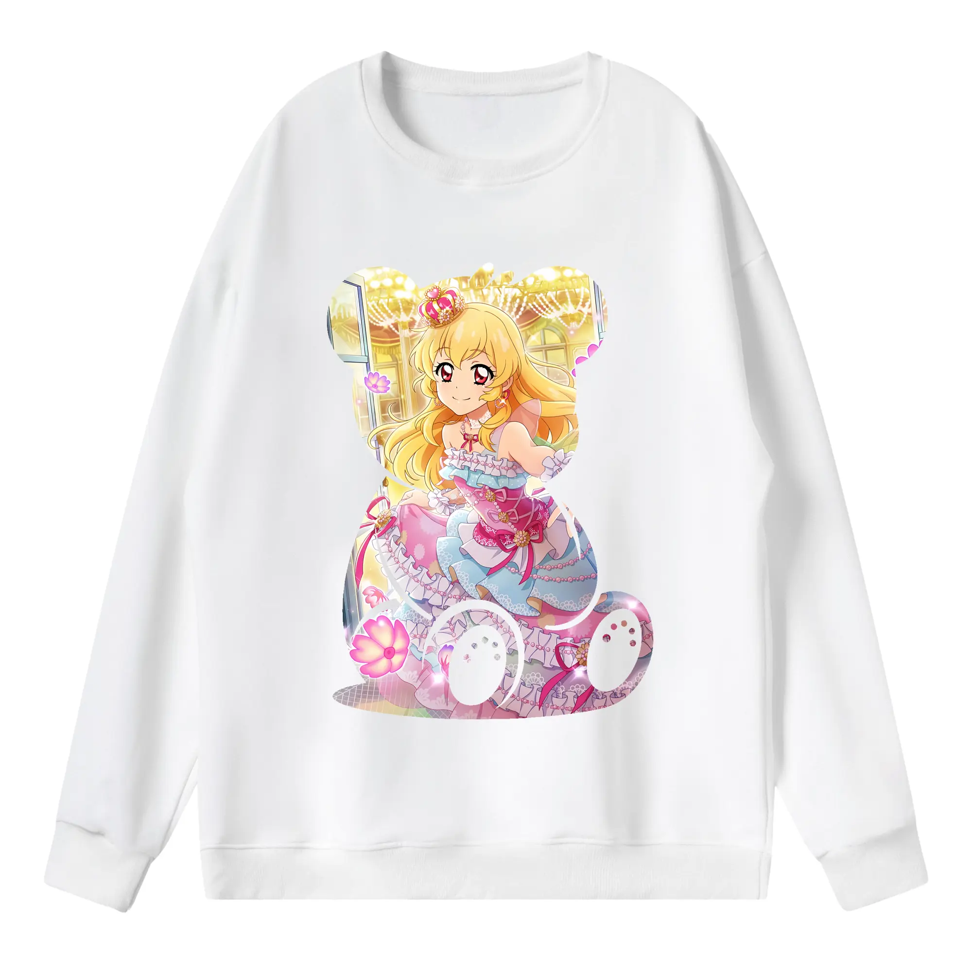 アイカツ グッズ 星宮 いちご - 薄手 クルーネック スウェット 裏毛260g · ポリエステル 春秋向け カジュアル 男女兼用 · トレーナー デイリー スポーツ 散歩に最適