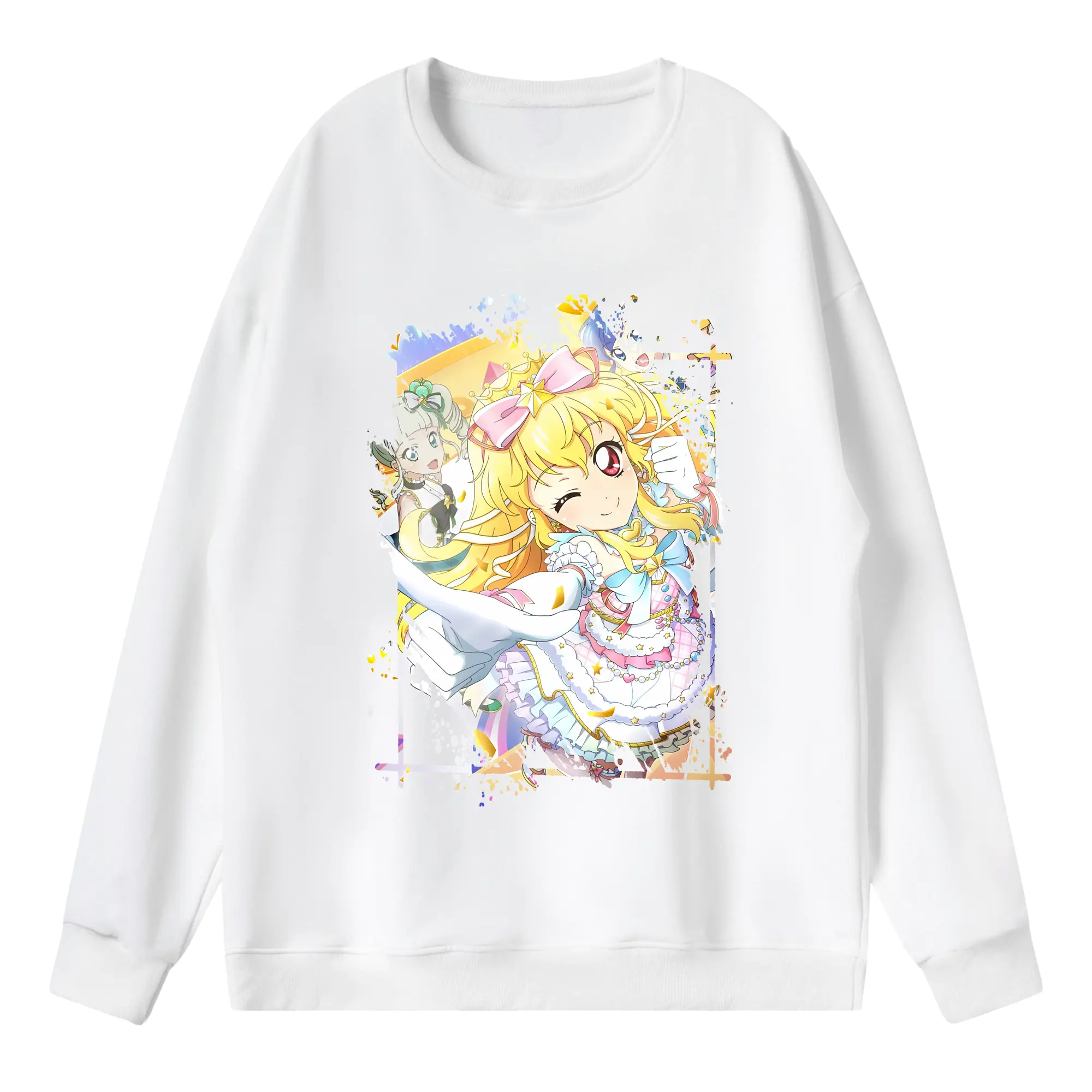 アイカツ グッズ 星宮 いちご - 薄手 クルーネック スウェット 裏毛260g · ポリエステル 春秋向け カジュアル 男女兼用 · トレーナー デイリー スポーツ 散歩に最適