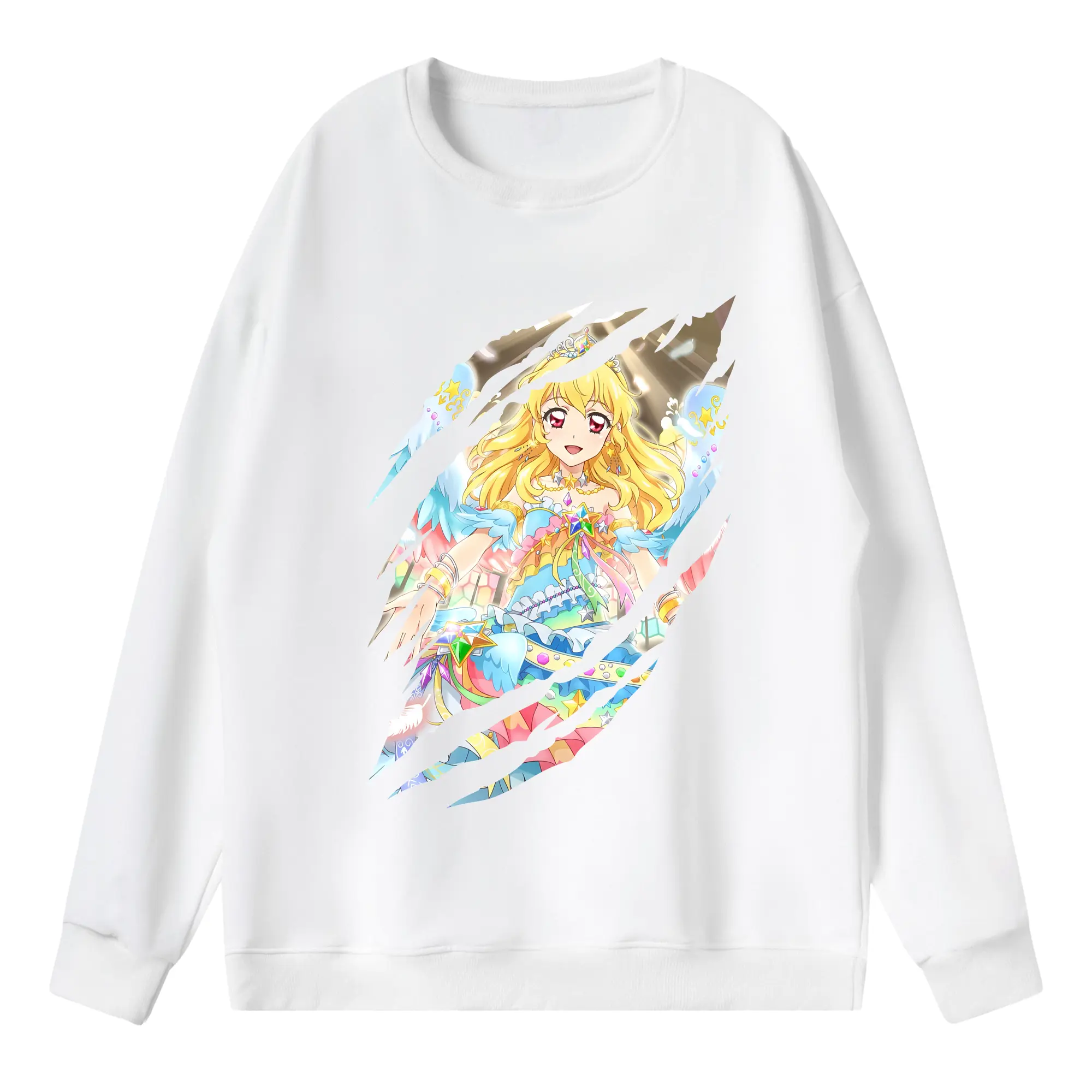 アイカツ グッズ 星宮 いちご - 薄手 クルーネック スウェット 裏毛260g · ポリエステル 春秋向け カジュアル 男女兼用 · トレーナー デイリー スポーツ 散歩に最適