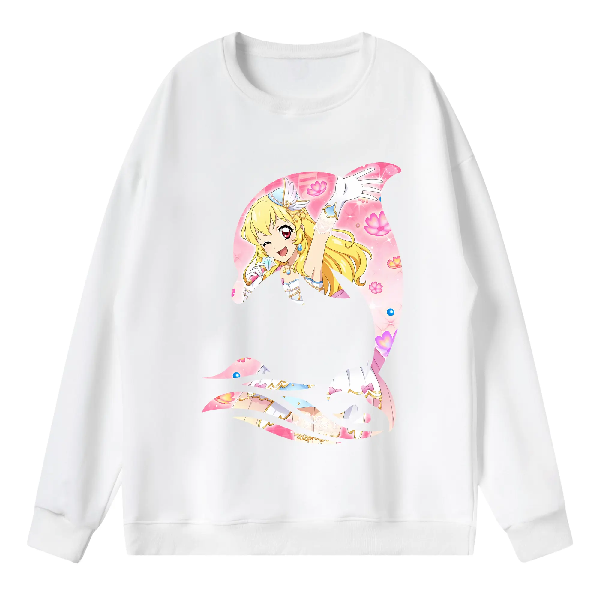 アイカツ グッズ 星宮 いちご - 薄手 クルーネック スウェット 裏毛260g · ポリエステル 春秋向け カジュアル 男女兼用 · トレーナー デイリー スポーツ 散歩に最適