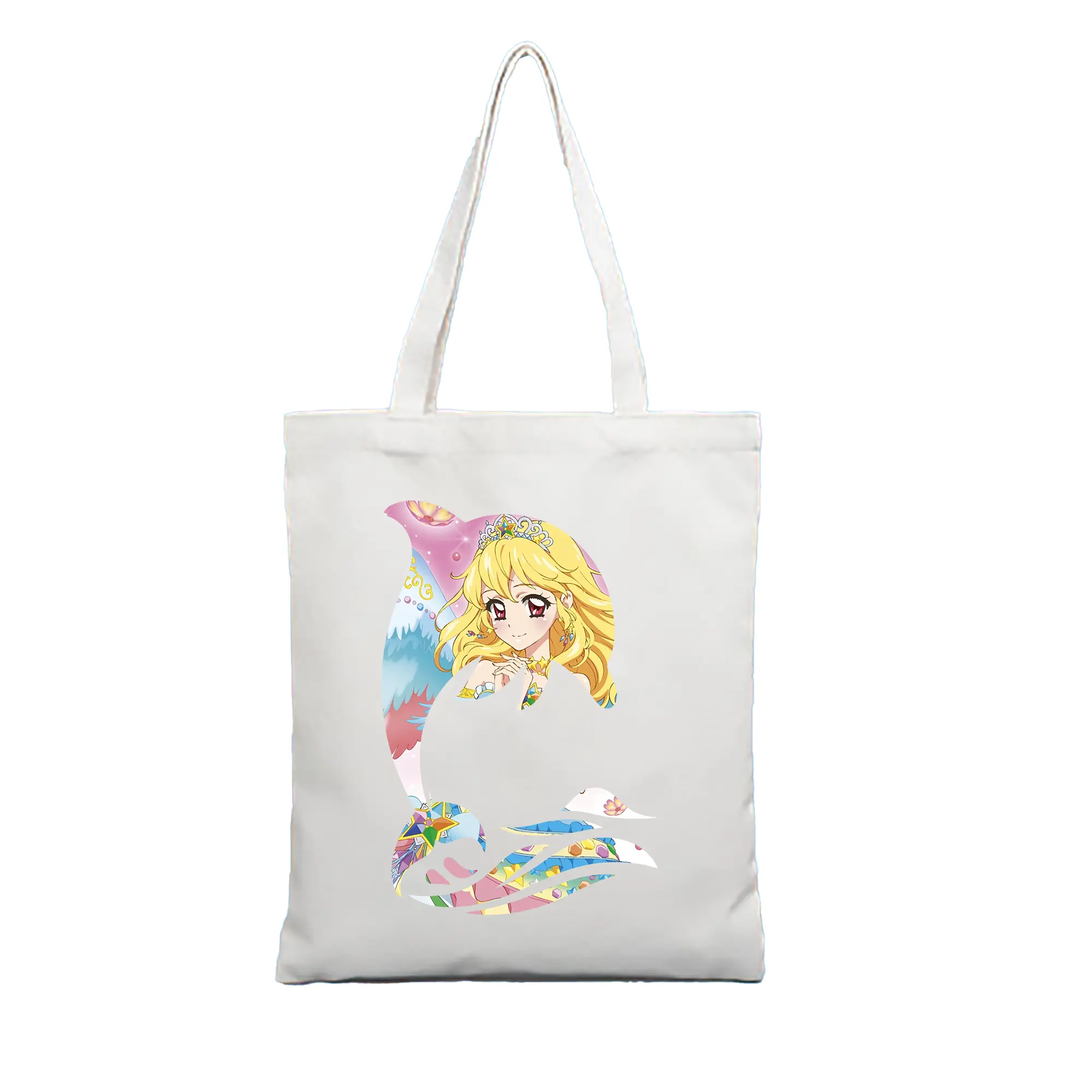 アイカツ グッズ 星宮 いちご - 縦型キャンバス手提げバッグ（トートバッグ） ・ キャンバス素材 ・ ショッピング用 ・ 軽量 丈夫 お手入れ簡単