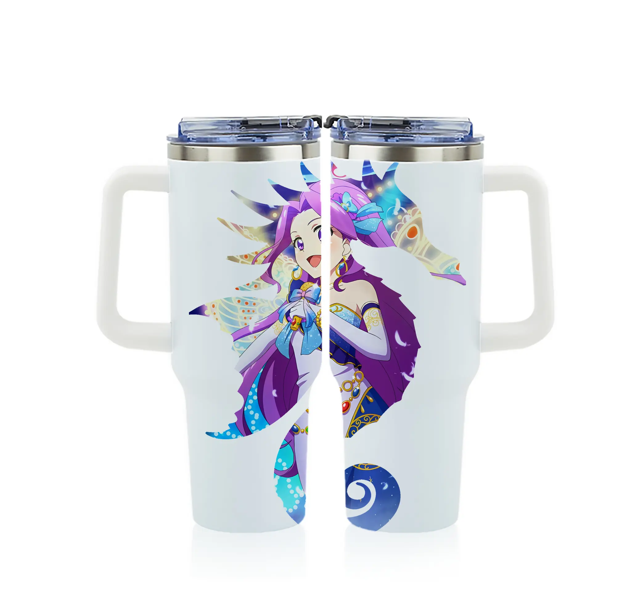 アイカツ グッズ 神崎 美月 - 1200mL フルプリント車用タンブラー ・ 304ステンレス 内側 ・ 201ステンレス 外側 ・ 保温 保冷 ・ 通勤 ドライブ アウトドア用