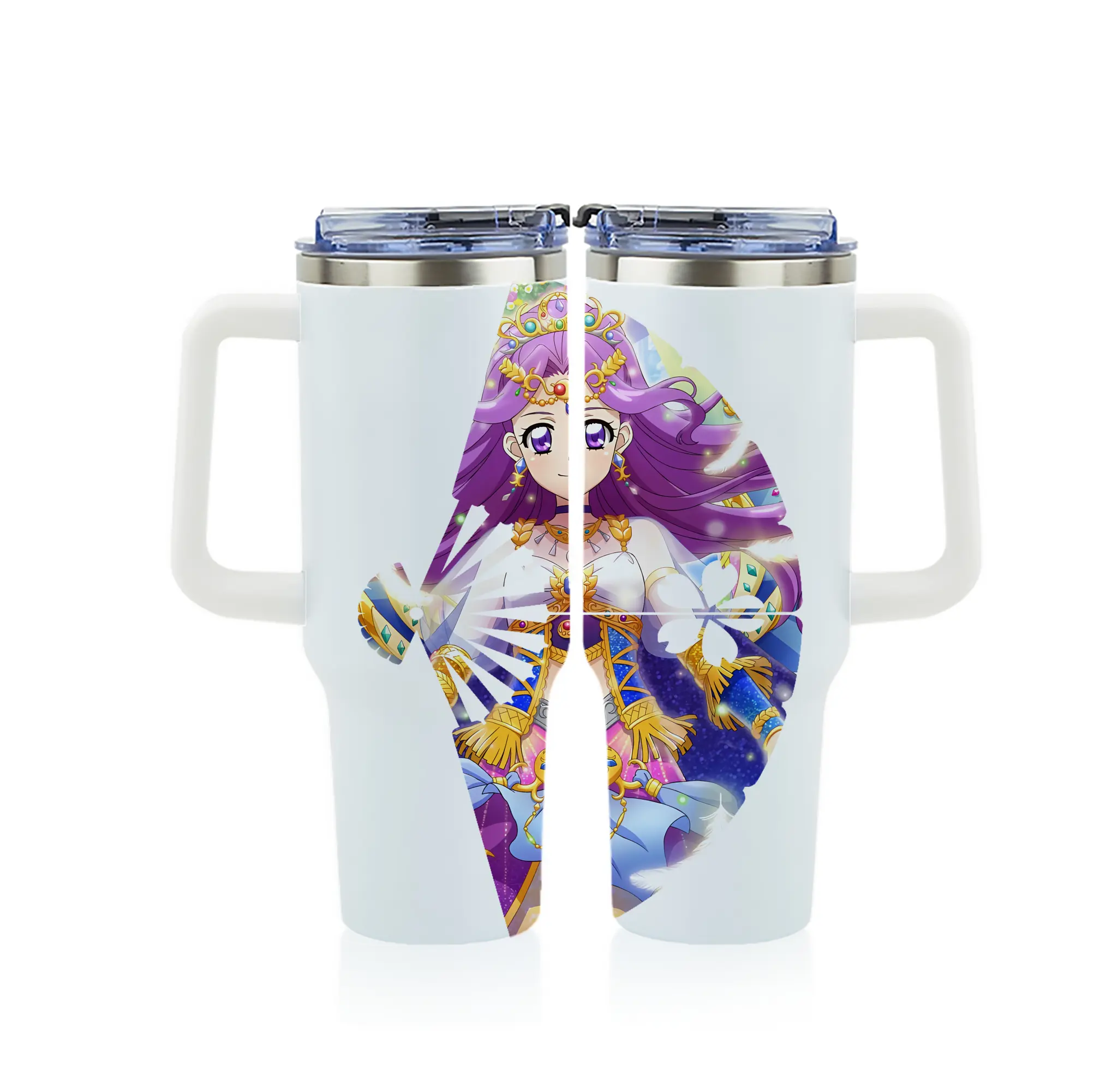 アイカツ グッズ 神崎 美月 - 1200mL フルプリント車用タンブラー ・ 304ステンレス 内側 ・ 201ステンレス 外側 ・ 保温 保冷 ・ 通勤 ドライブ アウトドア用