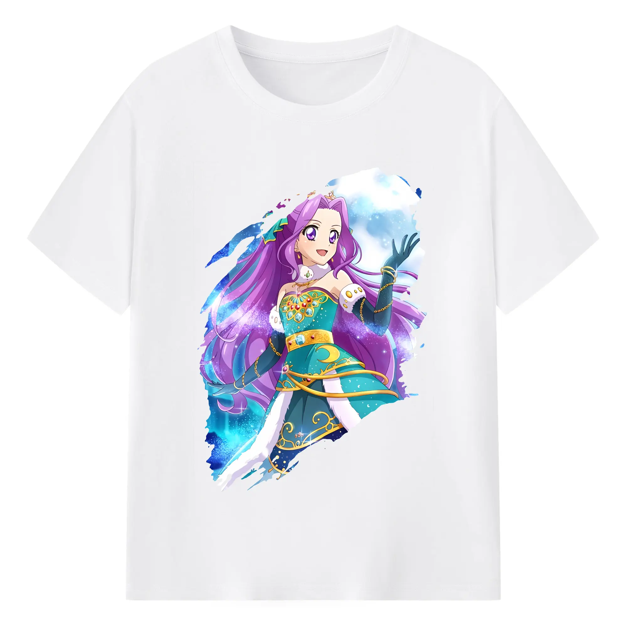 アイカツ グッズ 神崎 美月 - 綿100％ 半袖Tシャツ ・ フロントプリント ・ 快適 通気性 ・ 日常使い 散歩 スポーツ用