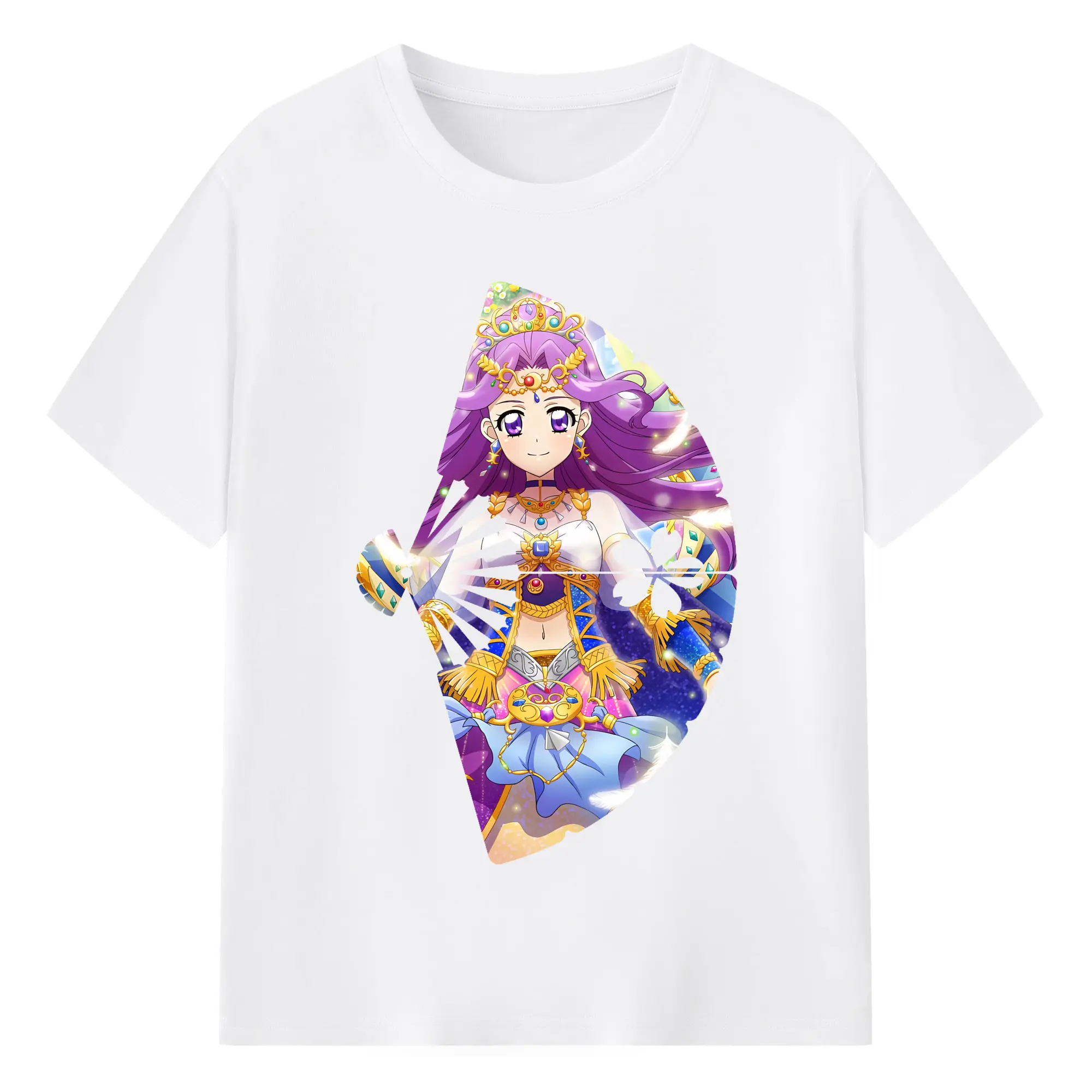 アイカツ グッズ 神崎 美月 - 綿100％ 半袖Tシャツ ・ フロントプリント ・ 快適 通気性 ・ 日常使い 散歩 スポーツ用