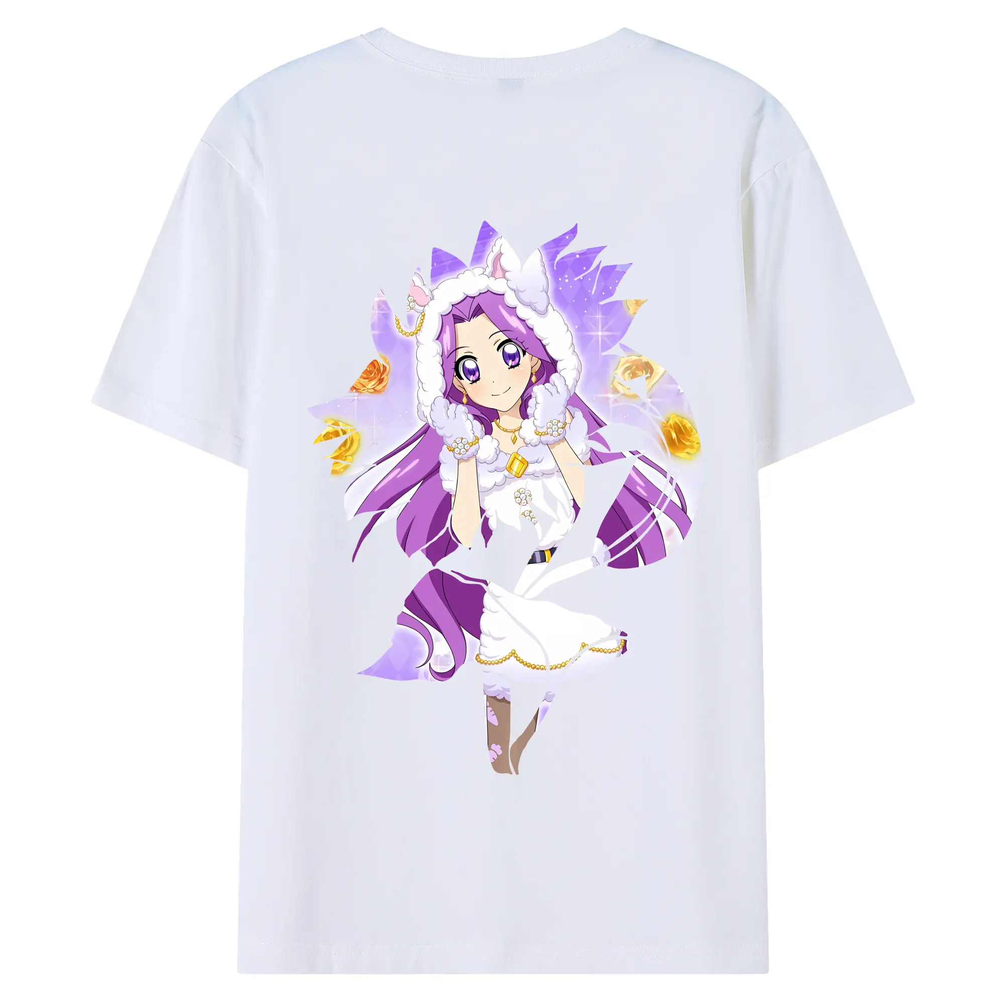 アイカツ グッズ 神崎 美月 - 綿100％ 半袖Tシャツ ・ バックプリント ・ 快適 通気性 ・ 日常使い 散歩 スポーツ用