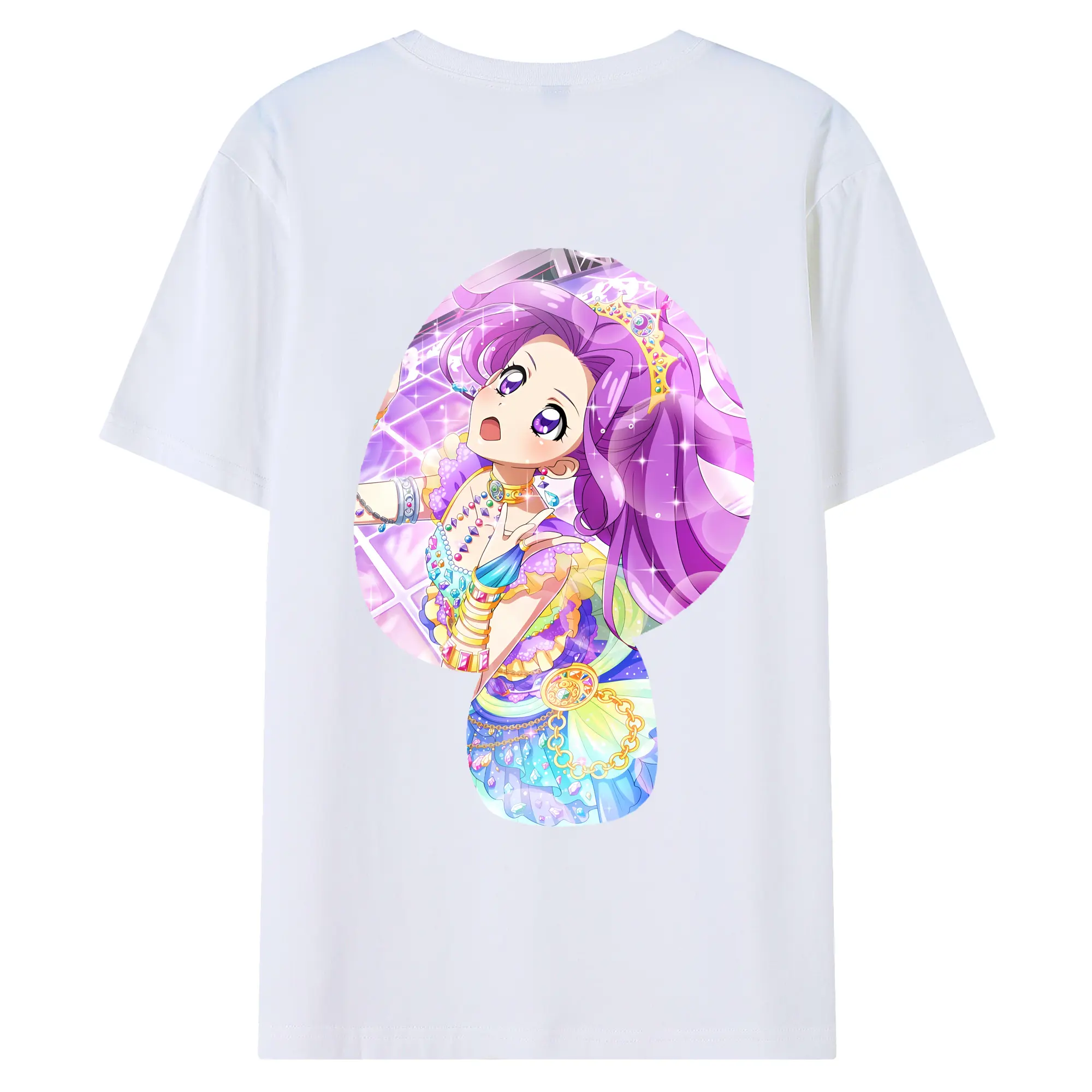アイカツ グッズ 神崎 美月 - 綿100％ 半袖Tシャツ ・ バックプリント ・ 快適 通気性 ・ 日常使い 散歩 スポーツ用