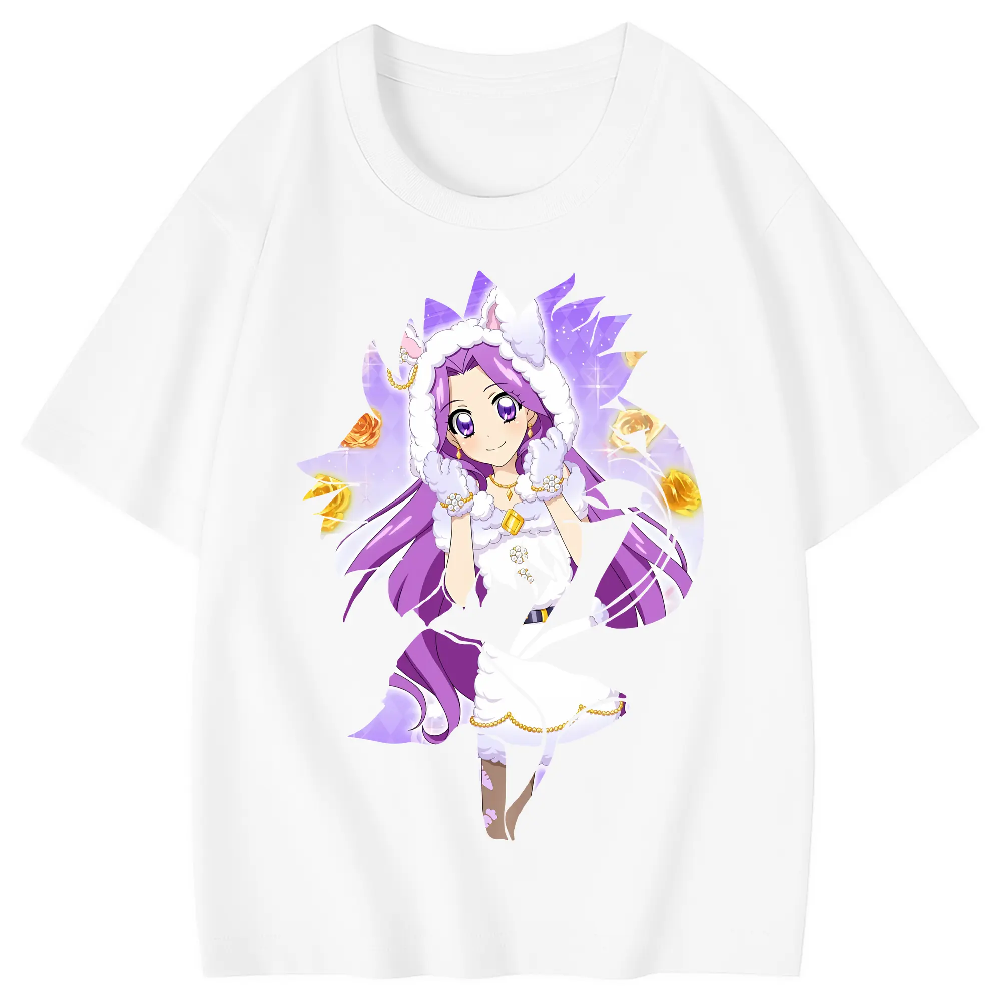 アイカツ グッズ 神崎 美月 - 綿100％ キッズTシャツ ・ フロントプリント ・ 快適 通気性 ・ スポーツ カジュアル 散歩用