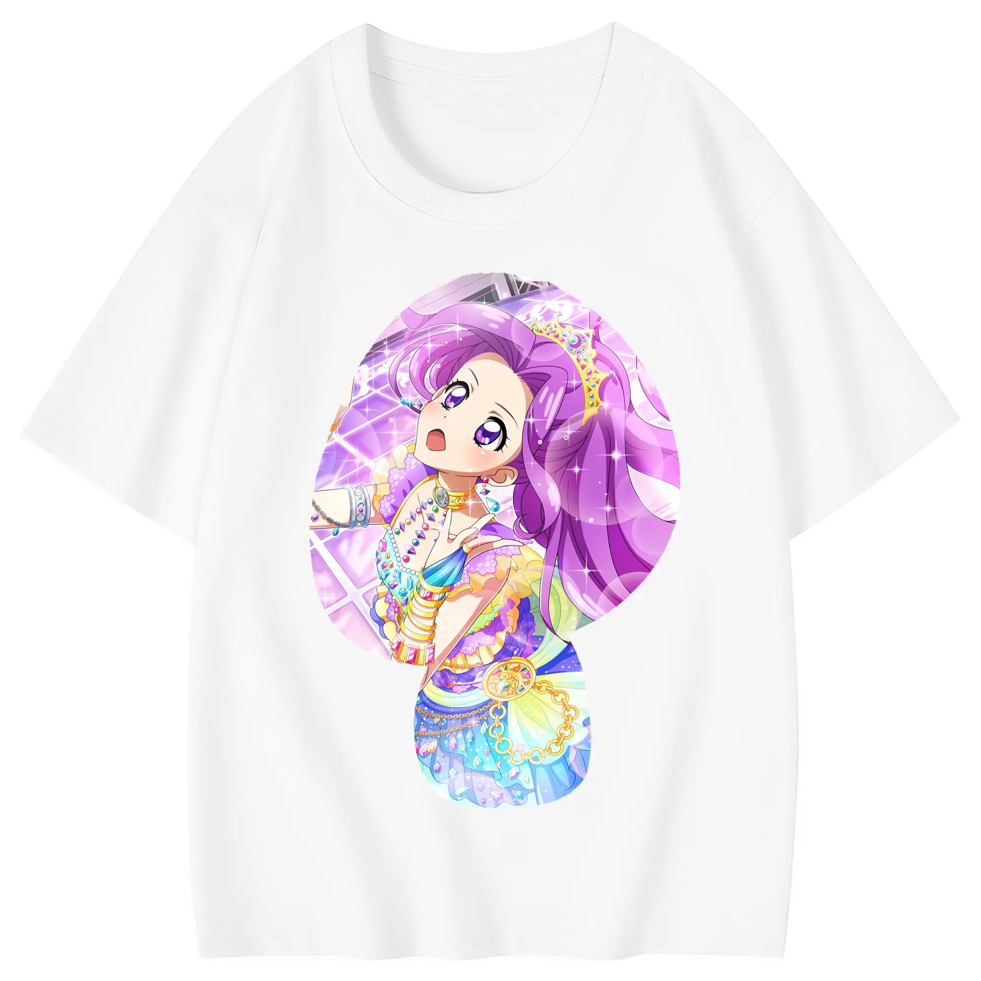 アイカツ グッズ 神崎 美月 - 綿100％ キッズTシャツ ・ フロントプリント ・ 快適 通気性 ・ スポーツ カジュアル 散歩用