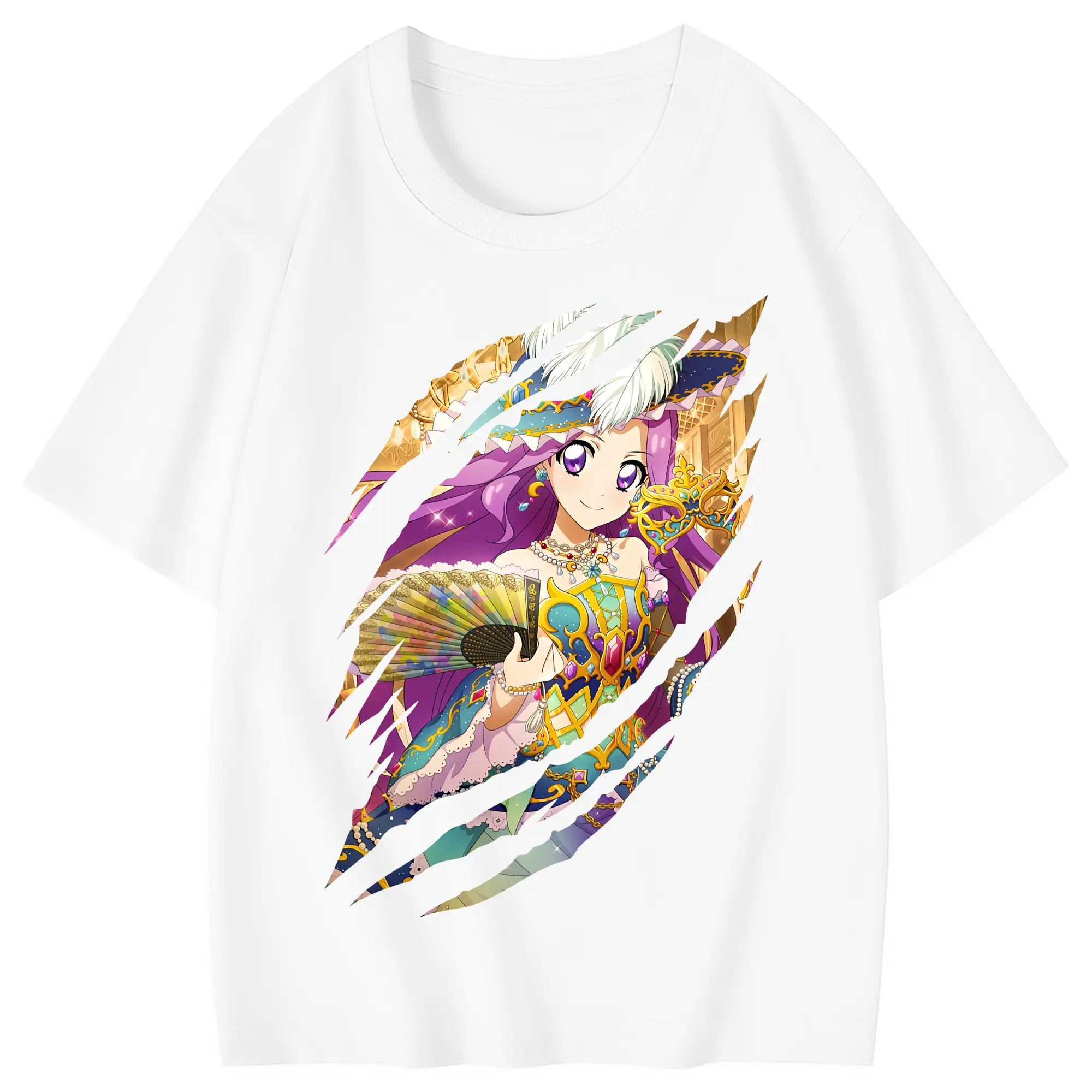 アイカツ グッズ 神崎 美月 - 綿100％ キッズTシャツ ・ フロントプリント ・ 快適 通気性 ・ スポーツ カジュアル 散歩用